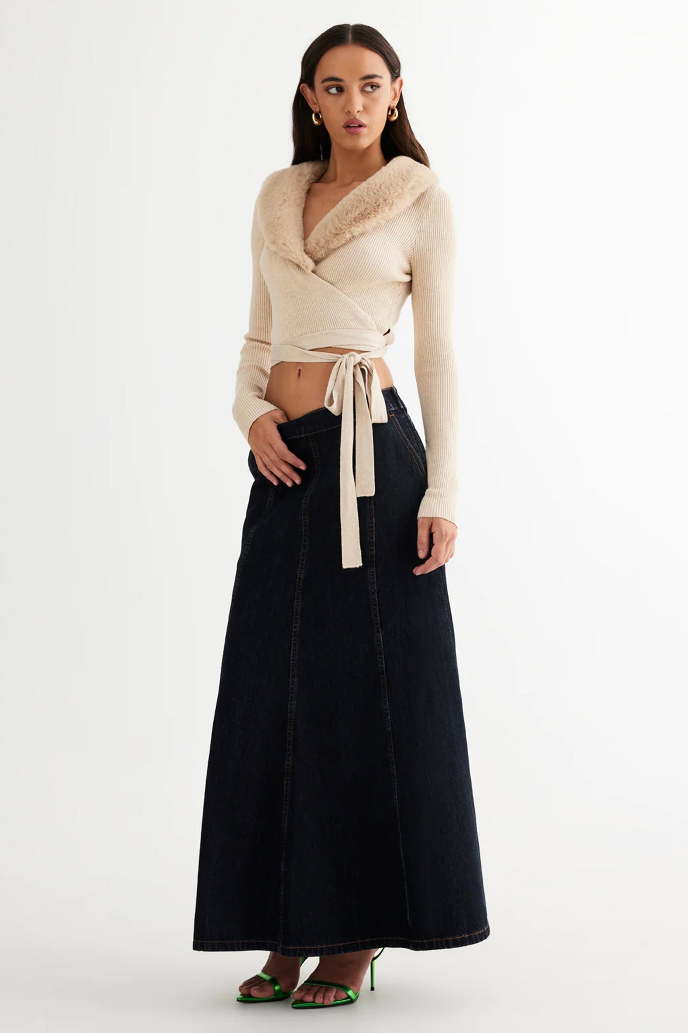 LIONESS Wyoming Denim Skirt Dark Denim by Selfie Leslie