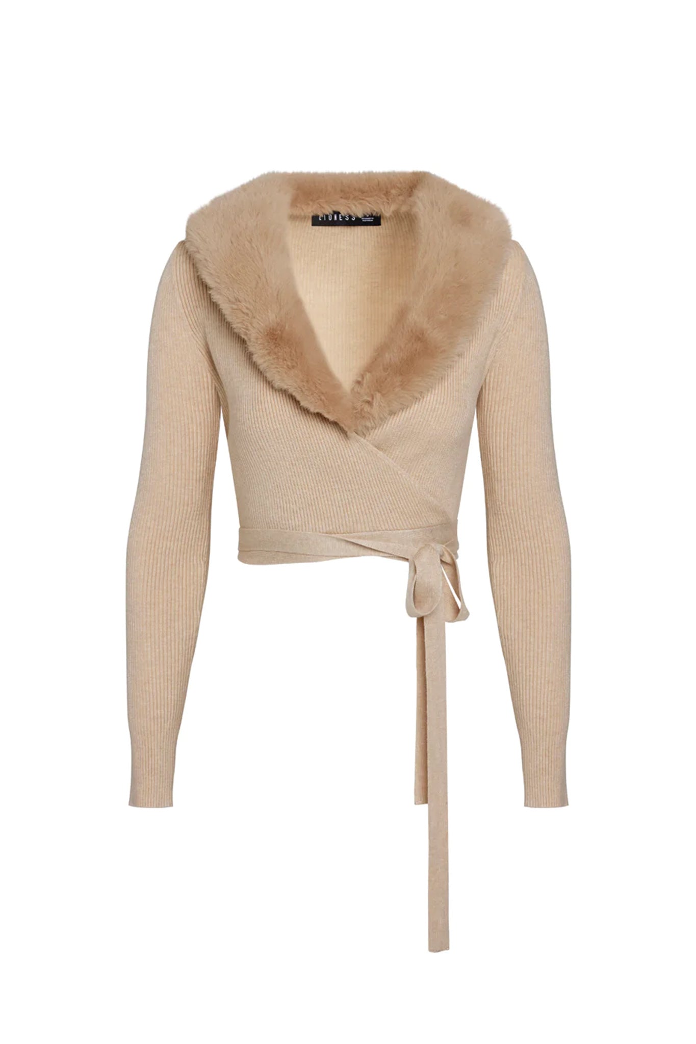 LIONESS Off Duty Wrap Top Beige by Selfie Leslie