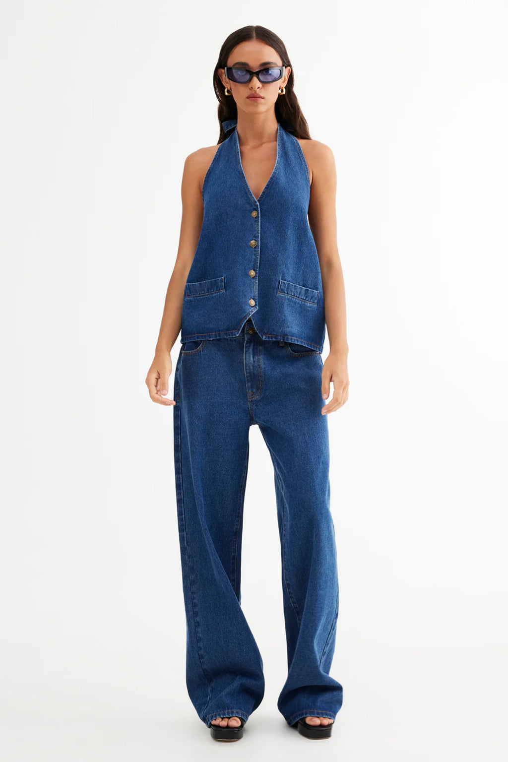 LIONESS Hills Halter Dark Denim by Selfie Leslie