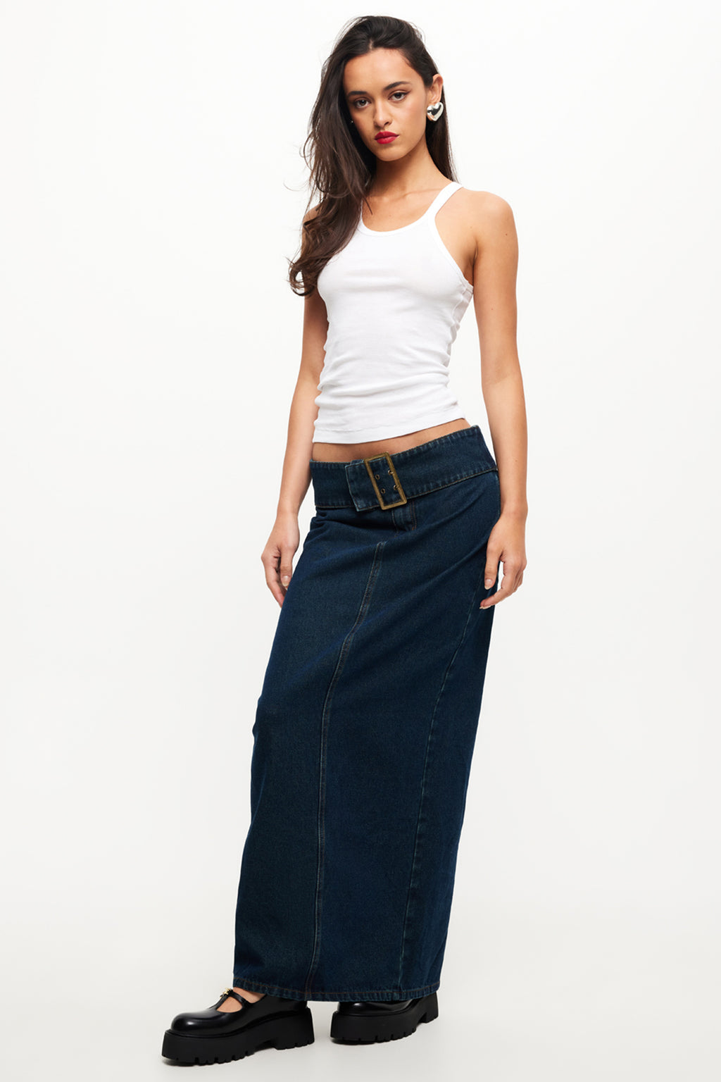 Lioness Uma Denim Midi Skirt Denim Blue by Selfie Leslie