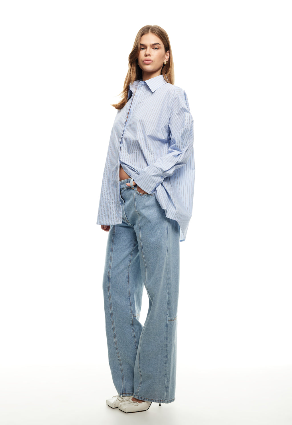LIONESS Boyfriend Shirt Blue by Selfie Leslie