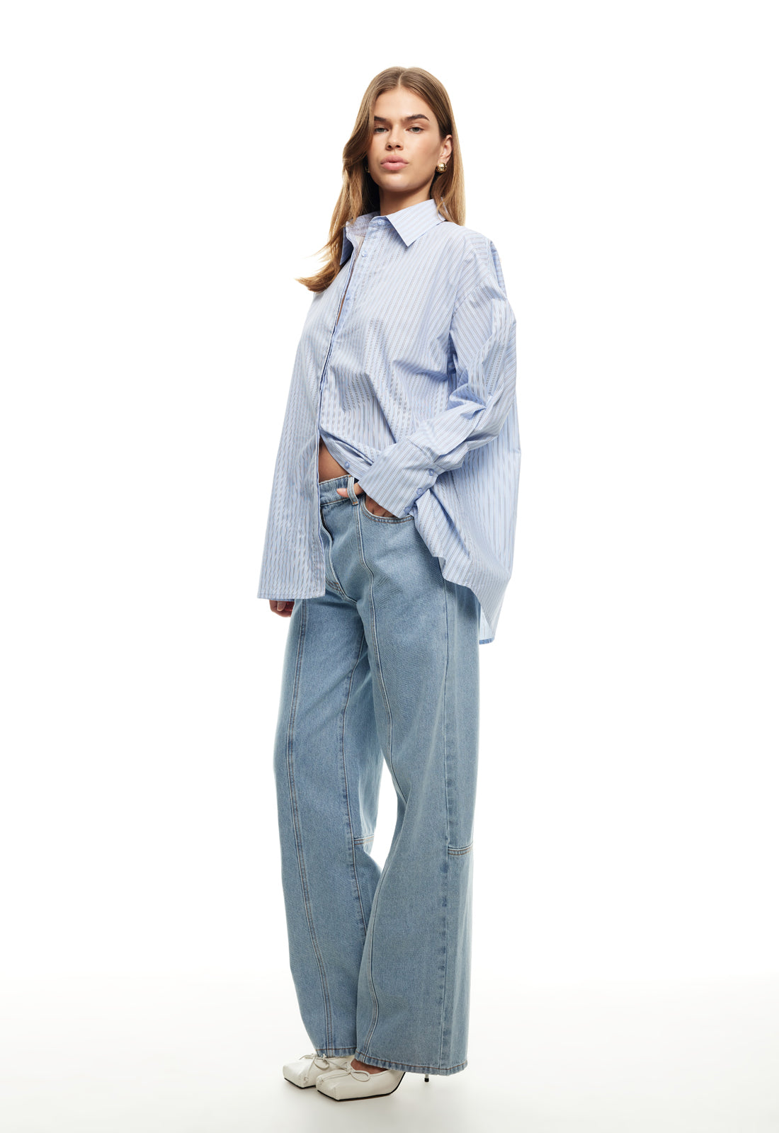 LIONESS Boyfriend Shirt Blue by Selfie Leslie