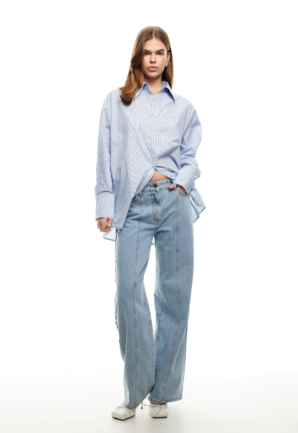 LIONESS Boyfriend Shirt Blue by Selfie Leslie