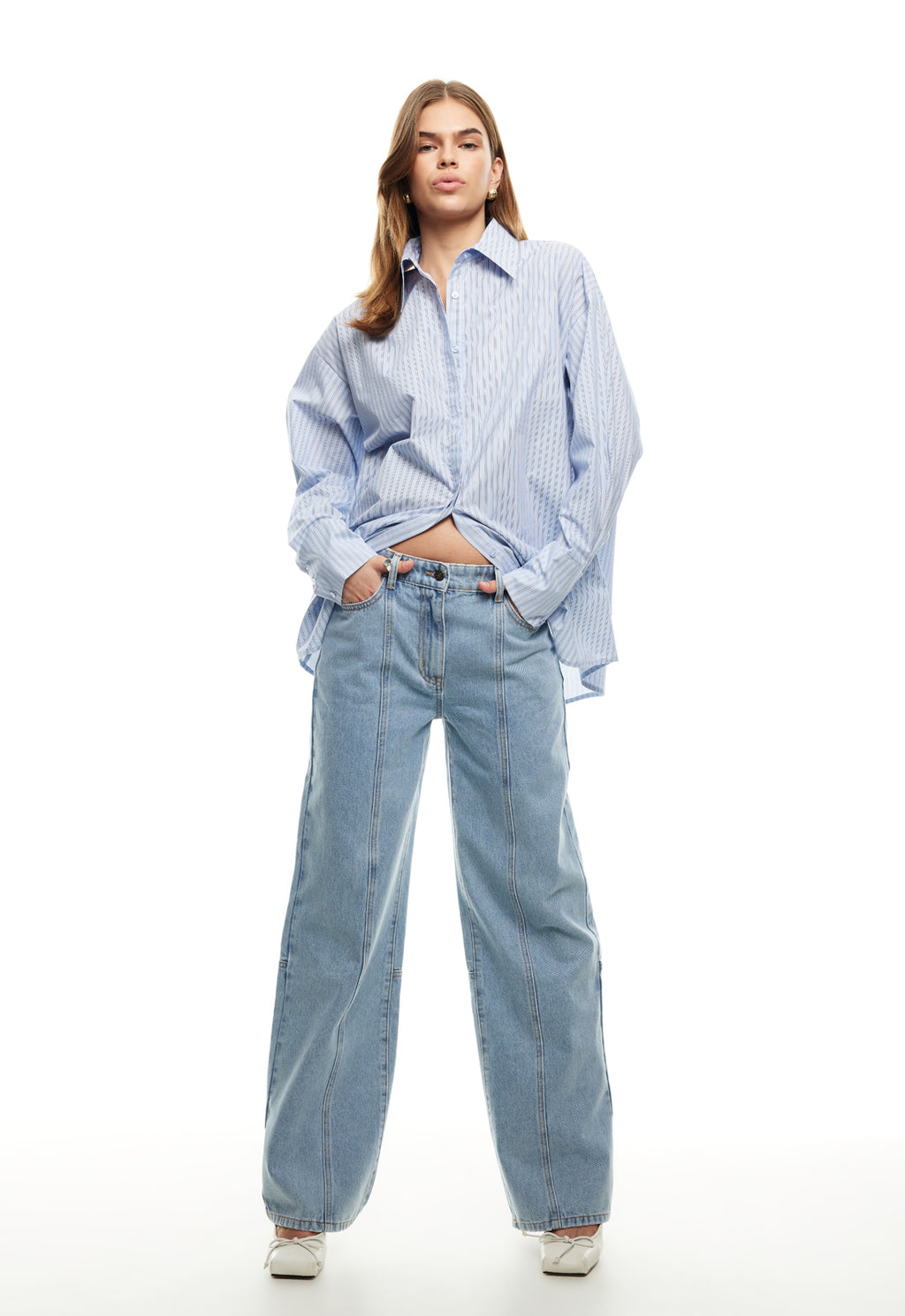 LIONESS Boyfriend Shirt Blue by Selfie Leslie
