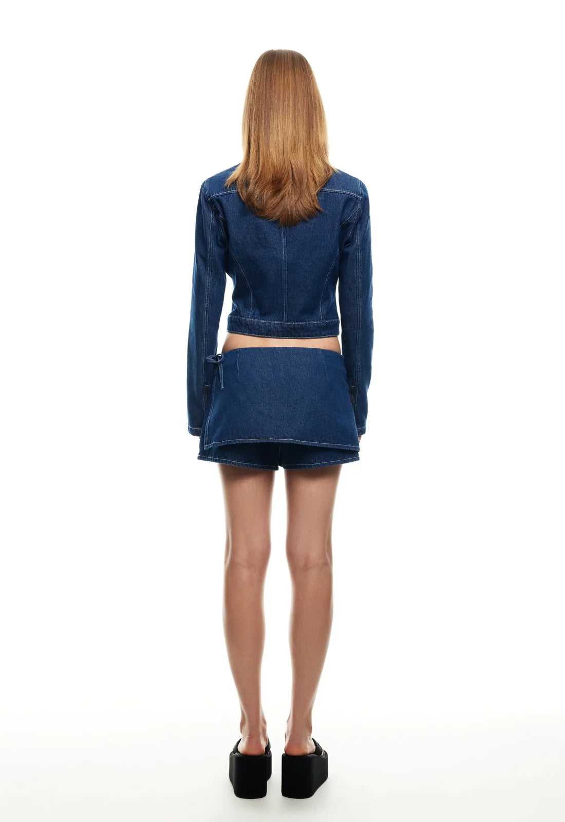 LIONESS Bella Moto Jacket Blue Denim by Selfie Leslie