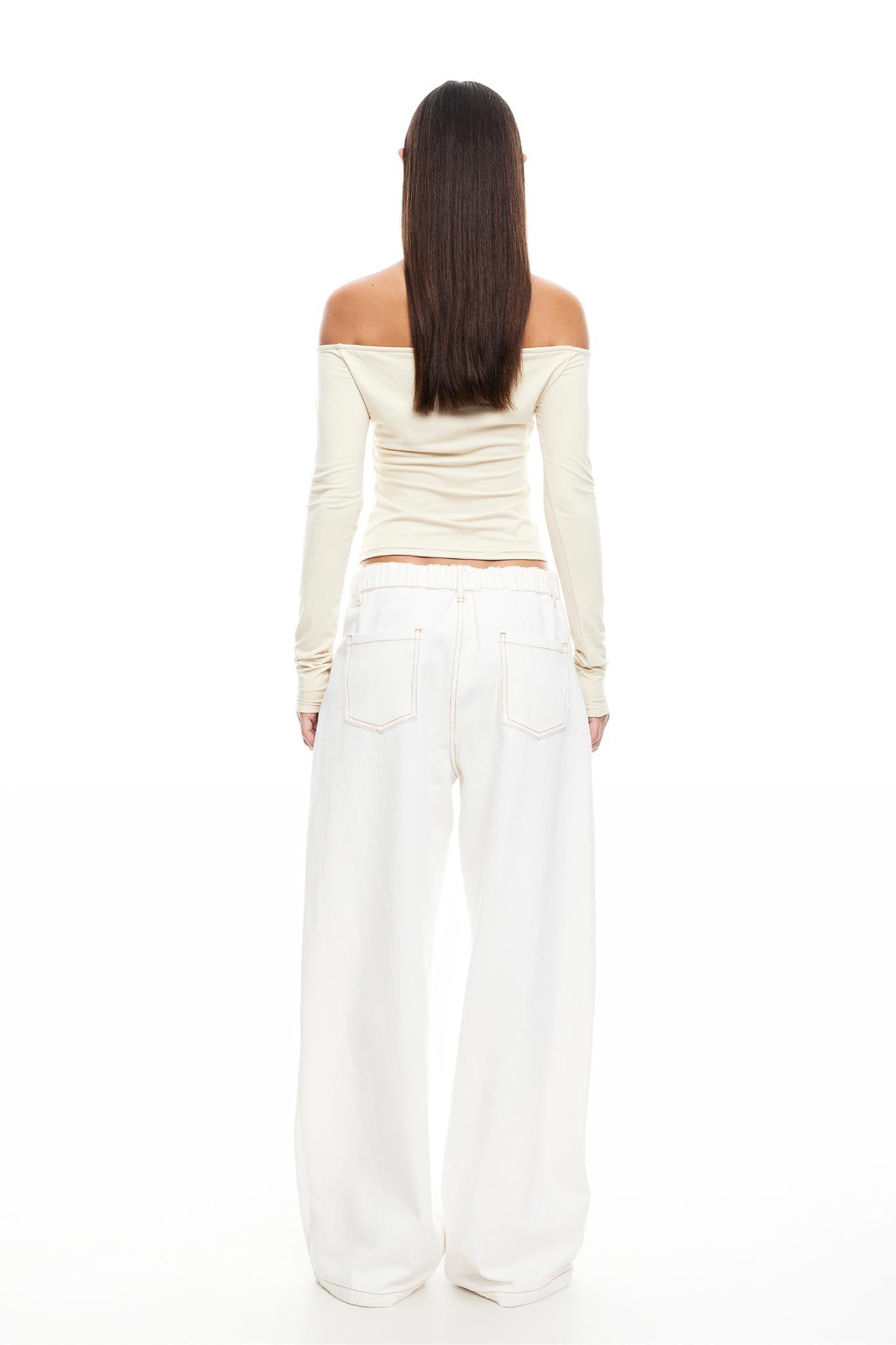 LIONESS Insightful Off Shoulder Top Ivory by Selfie Leslie