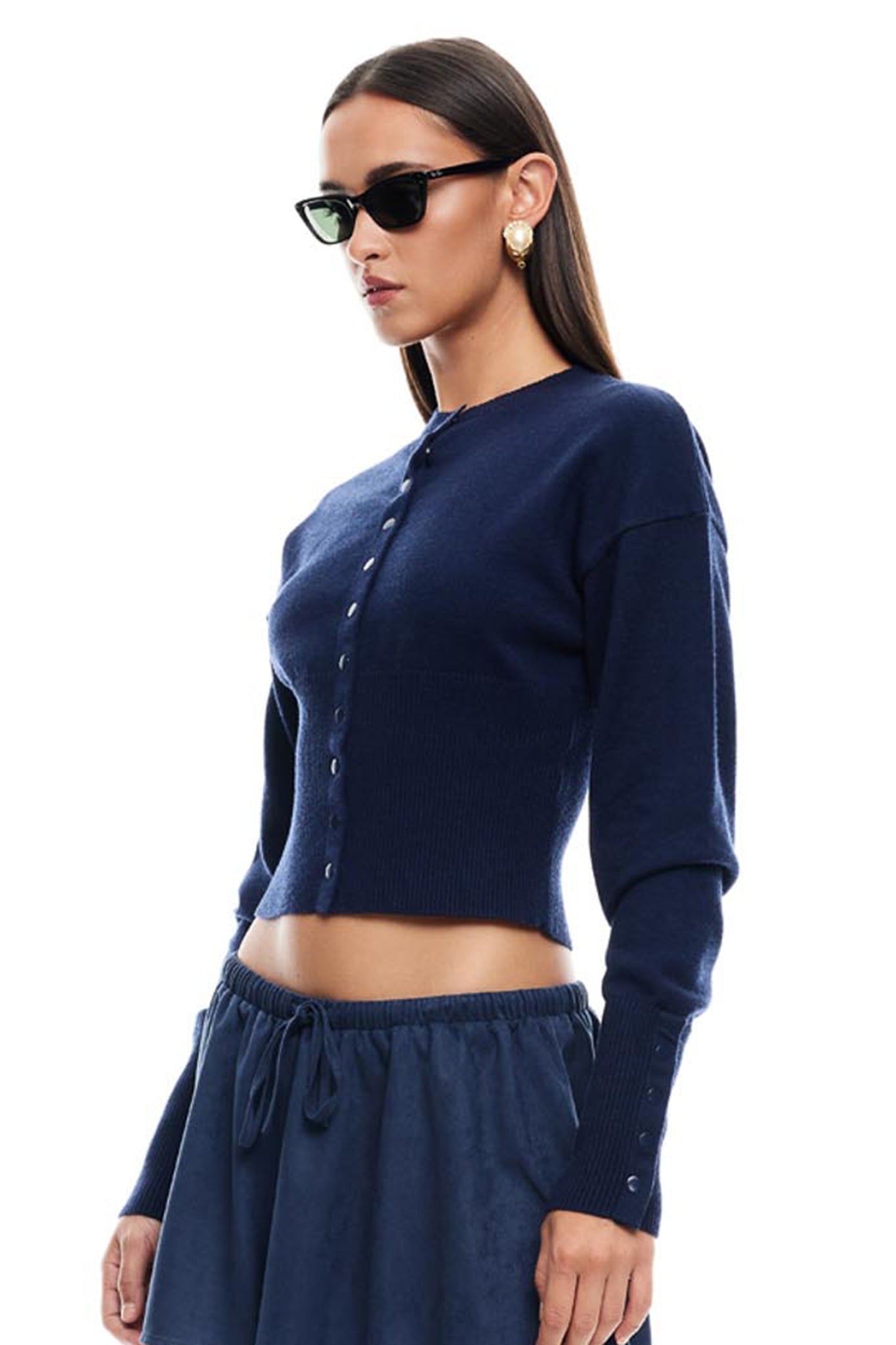 LIONESS Head In The Clouds Cardigan Navy by Selfie Leslie