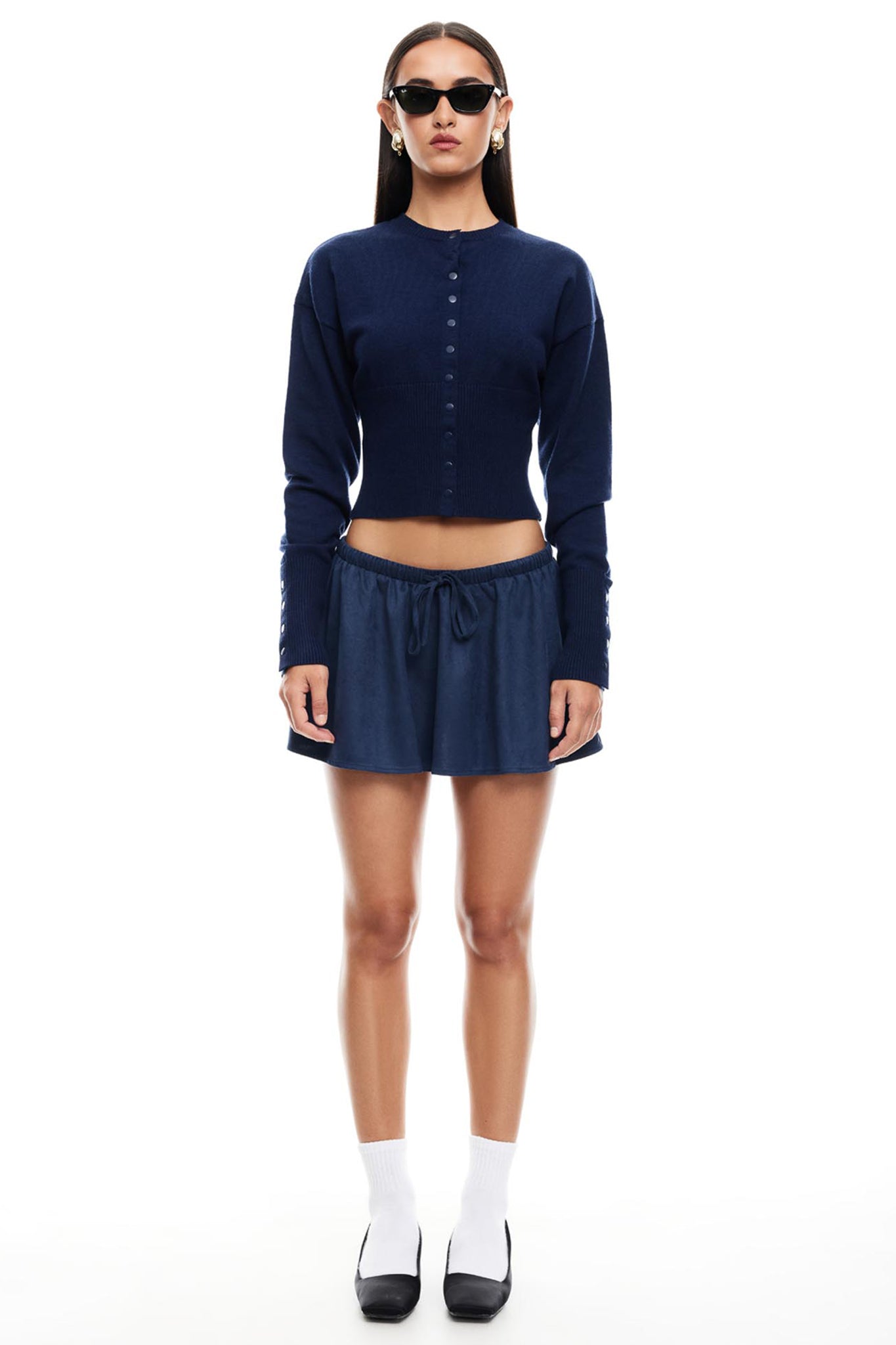 LIONESS Head In The Clouds Cardigan Navy by Selfie Leslie