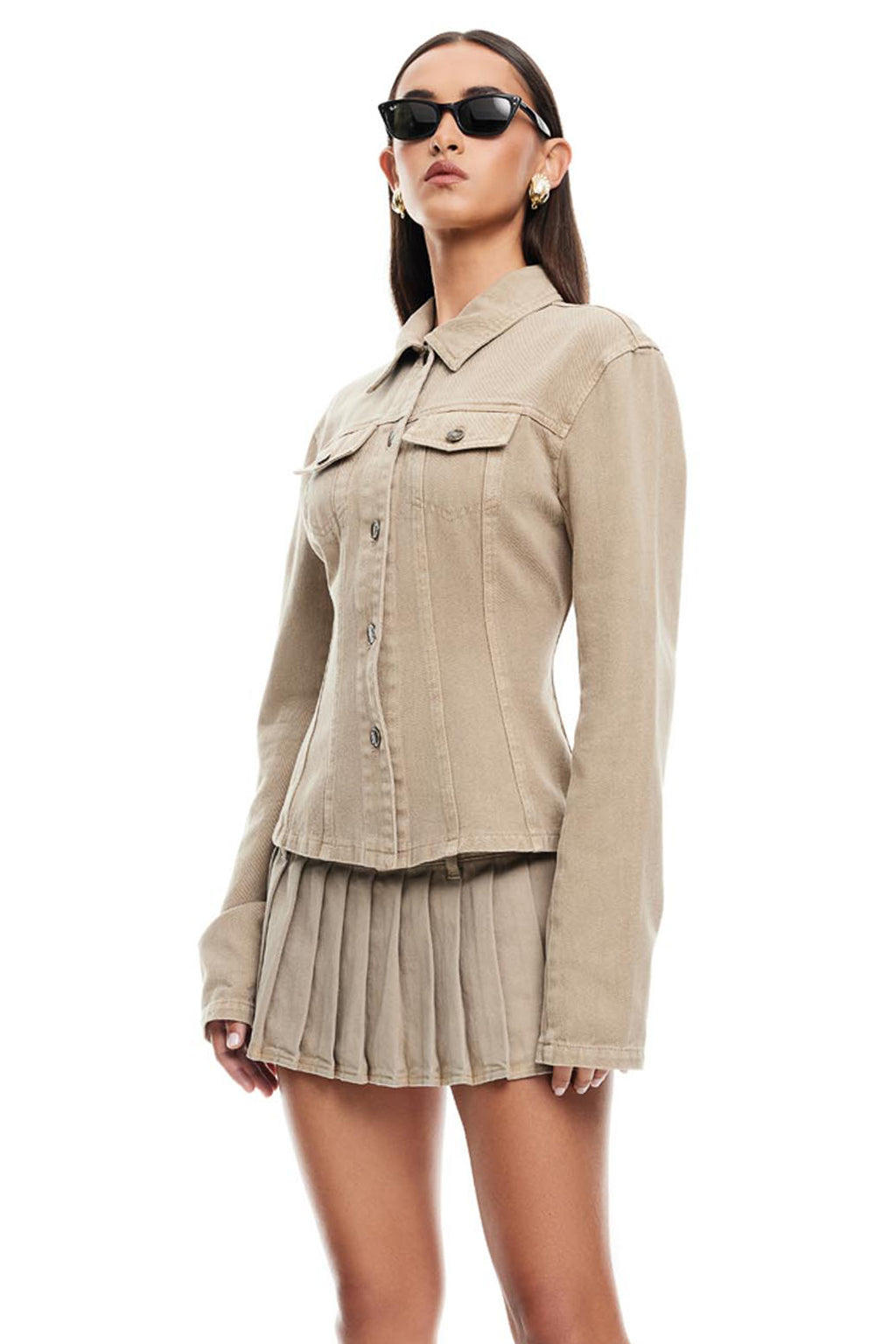 LIONESS Rider Mini Skort Beige by Selfie Leslie
