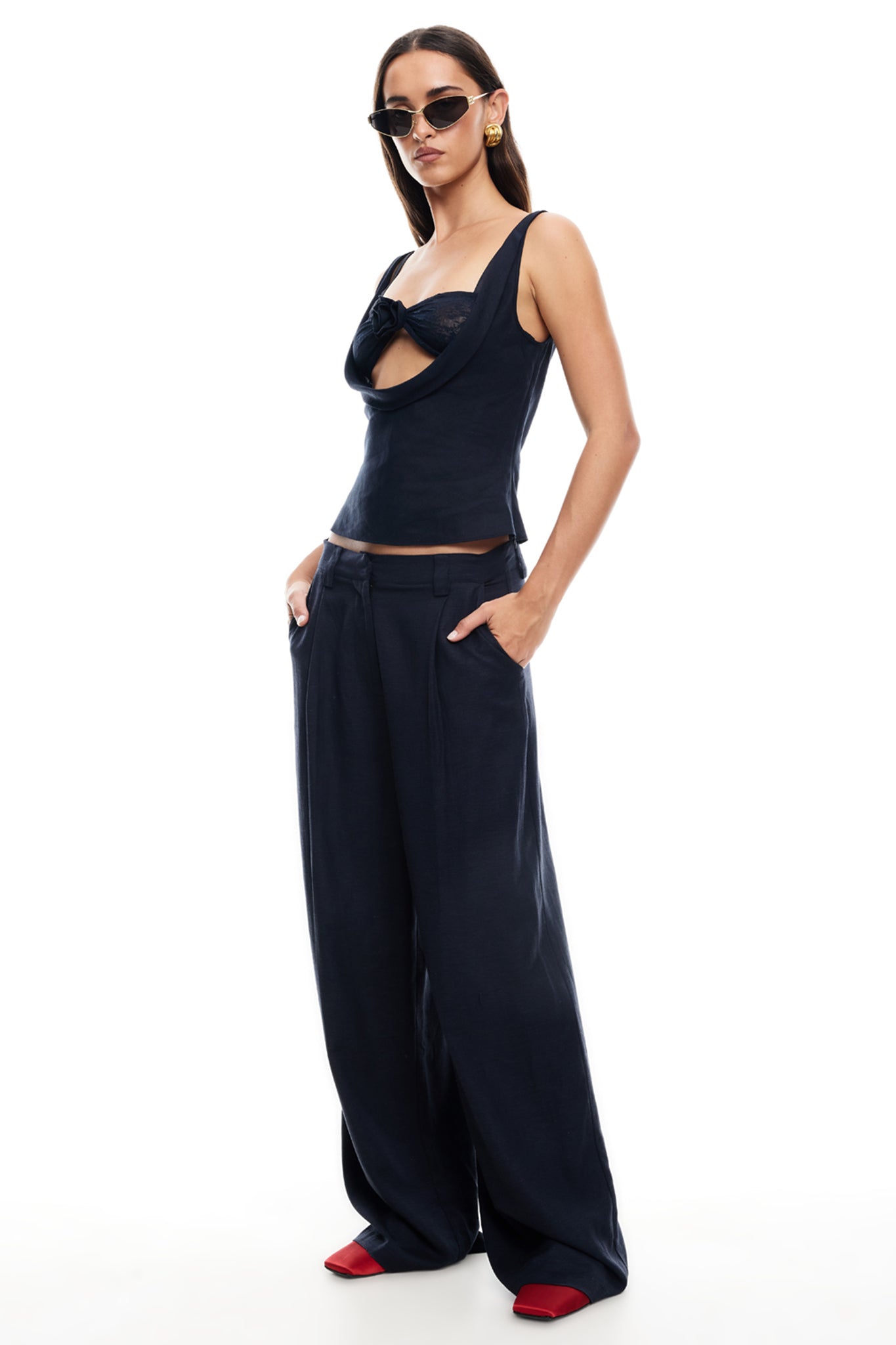 LIONESS Delilah Top Navy by Selfie Leslie