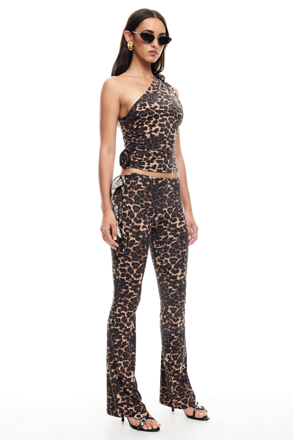 LIONESS Rendezvous One Shoulder Top Leopard by Selfie Leslie