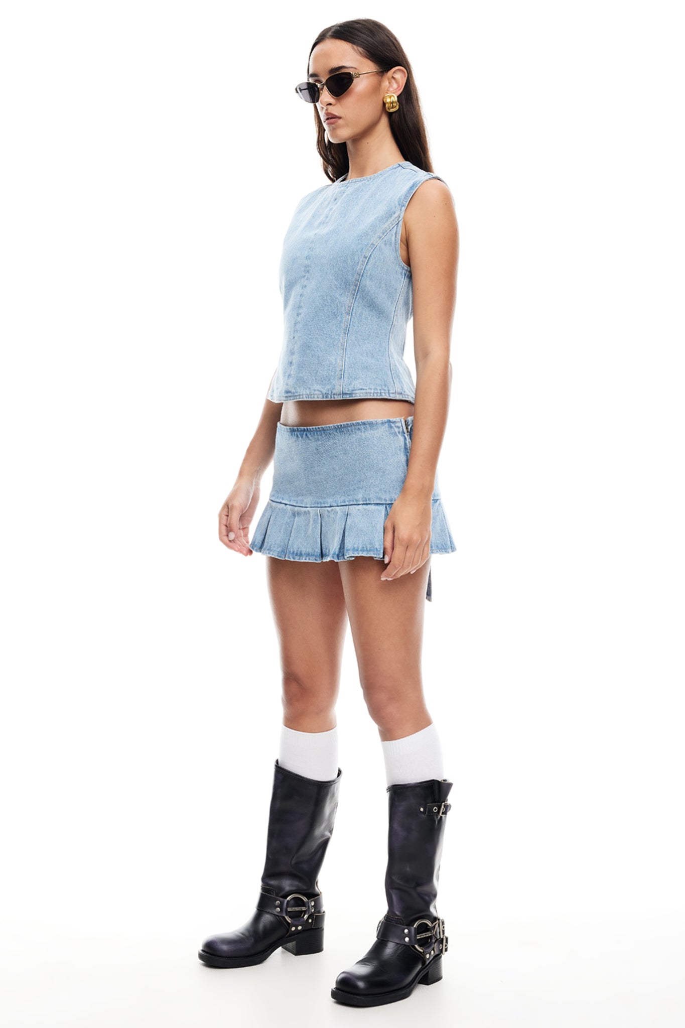 LIONESS Countryside Top Denim by Selfie Leslie