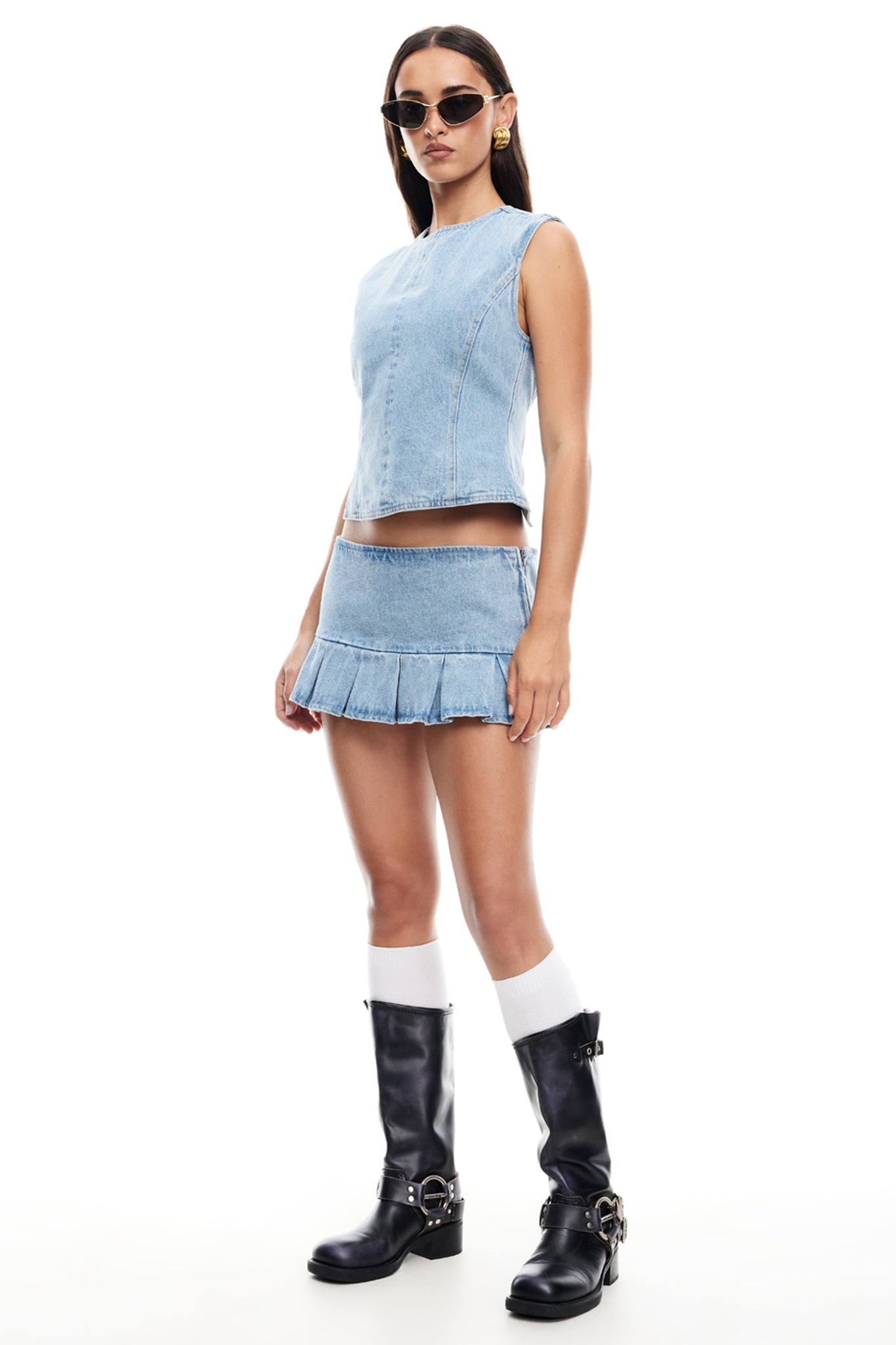 LIONESS Countryside Top Denim by Selfie Leslie