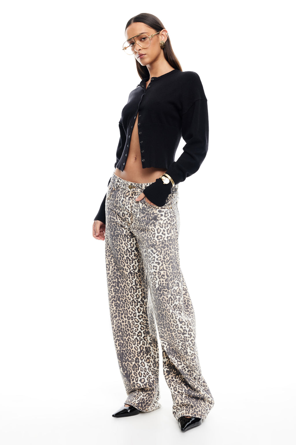 LIONESS Horseshoe Jeans Leopard Fade by Selfie Leslie
