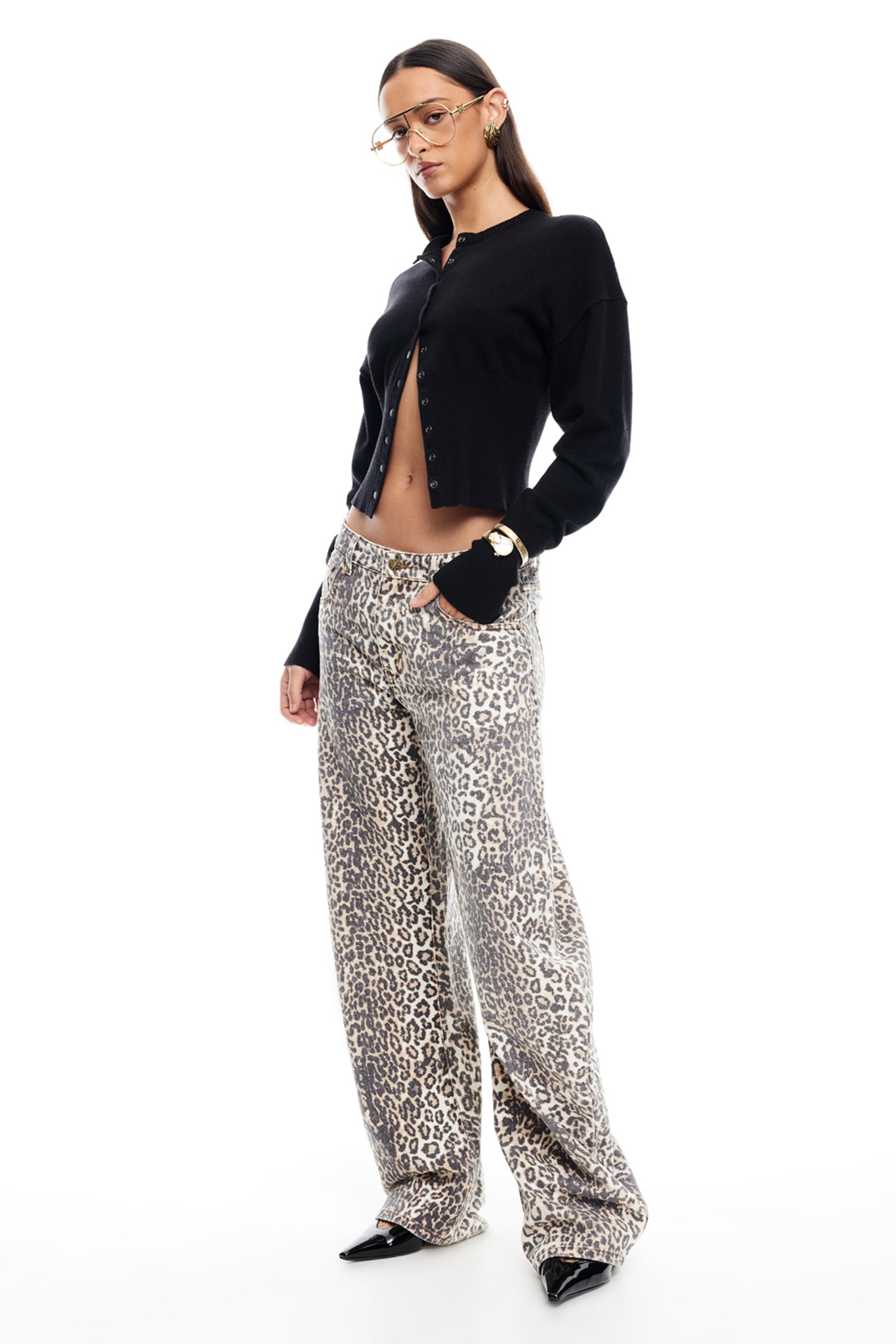 LIONESS Horseshoe Jeans Leopard Fade by Selfie Leslie