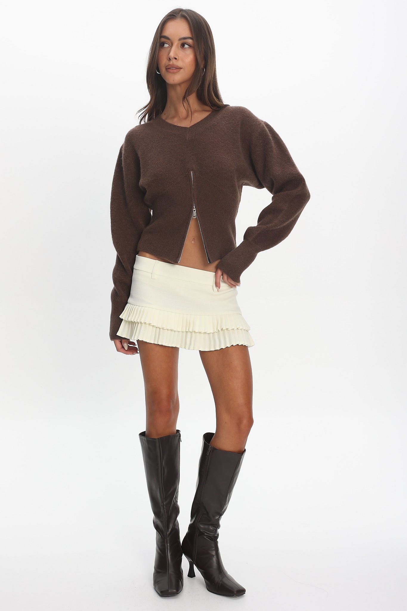 LIONESS Double Ruffle Mini Skort Soft Lemon