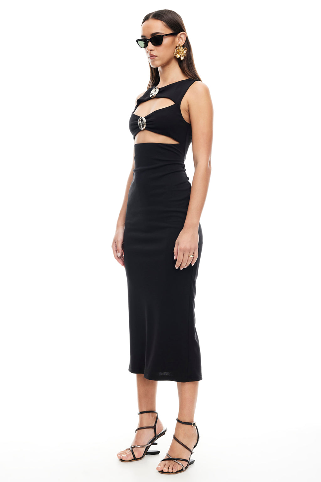 LIONESS After Hours Midi Dress Onyx by Selfie Leslie