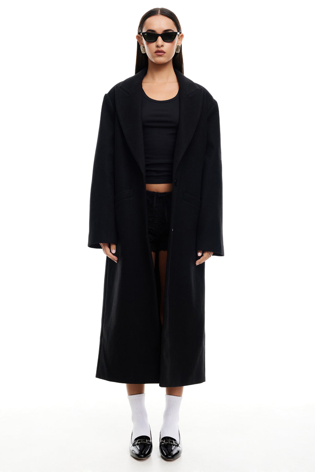 LIONESS Olsen Coat Onyx by Selfie Leslie