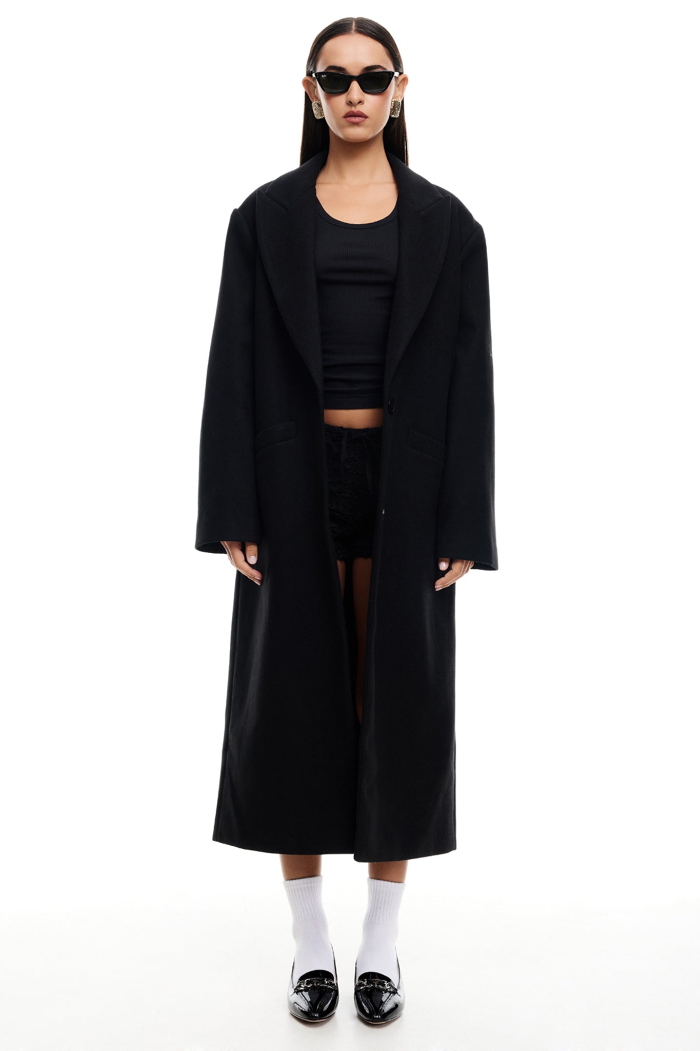 LIONESS Olsen Coat Onyx by Selfie Leslie