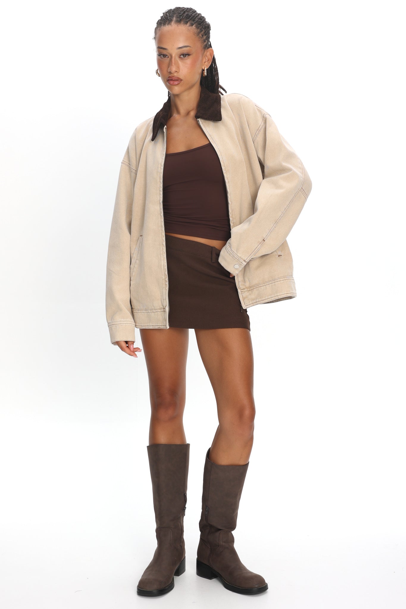Stone  アイボリー ミリタリージャケット LIONESS Workwear Jacket Stone | Selfie Leslie