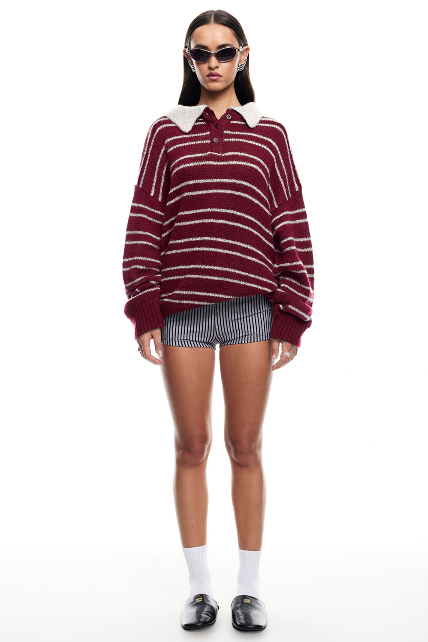 LIONESS Rising Sun Jersey Sweater Crimson by Selfie Leslie