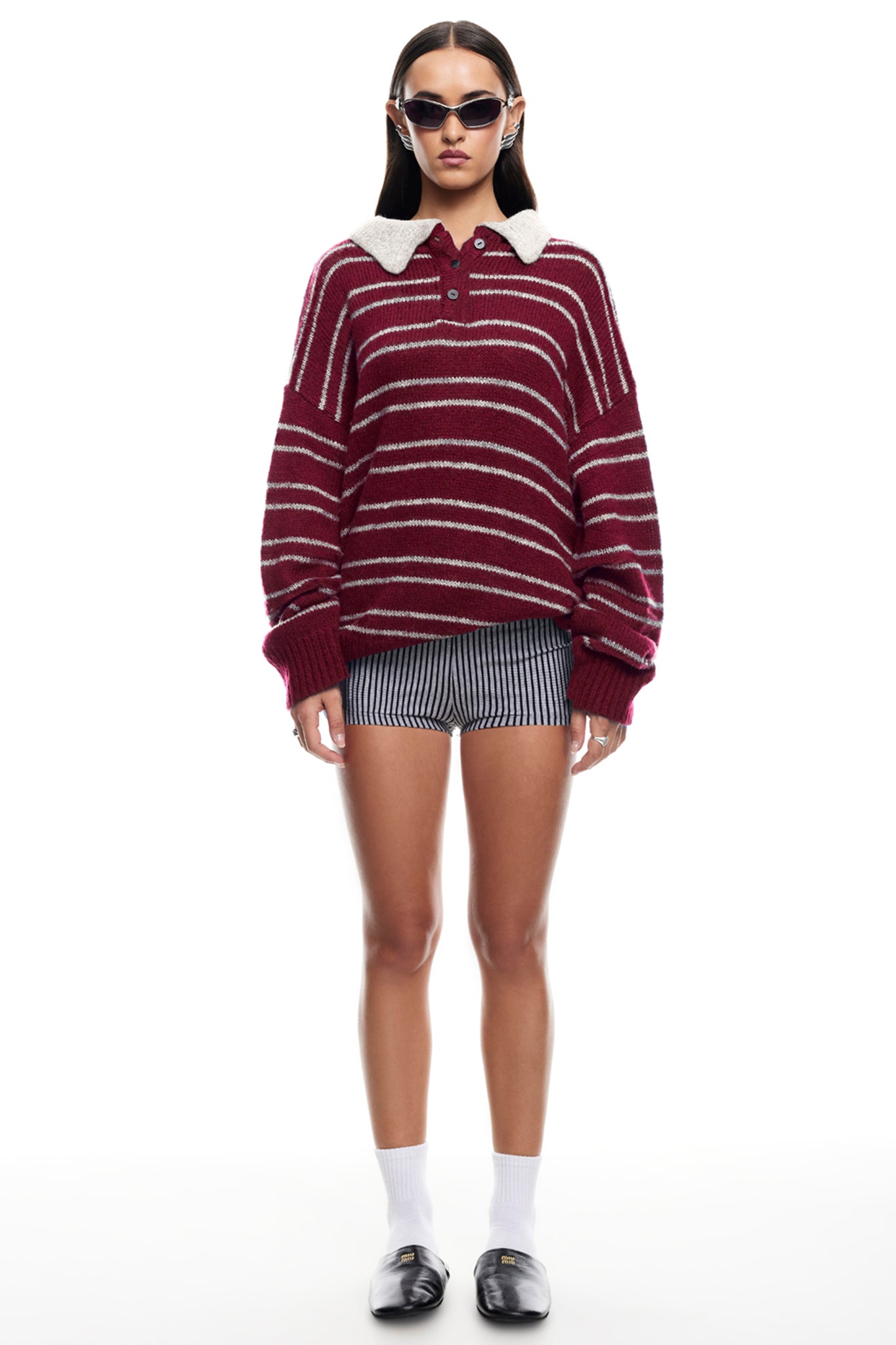 LIONESS Rising Sun Jersey Sweater Crimson by Selfie Leslie