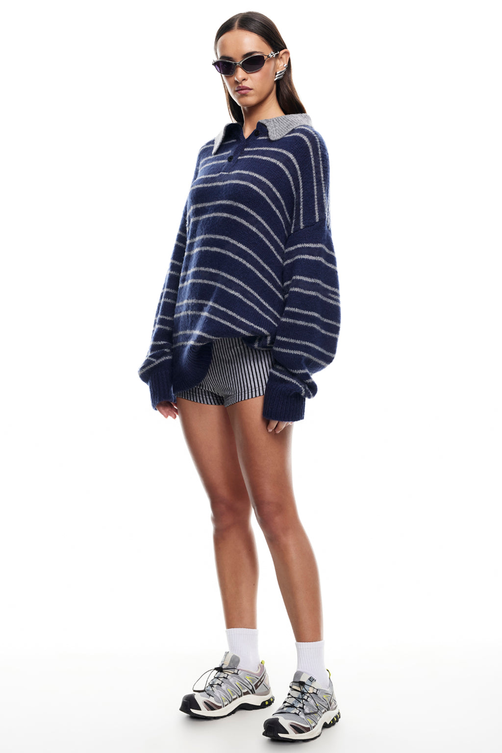LIONESS Rising Sun Jersey Sweater Navy by Selfie Leslie