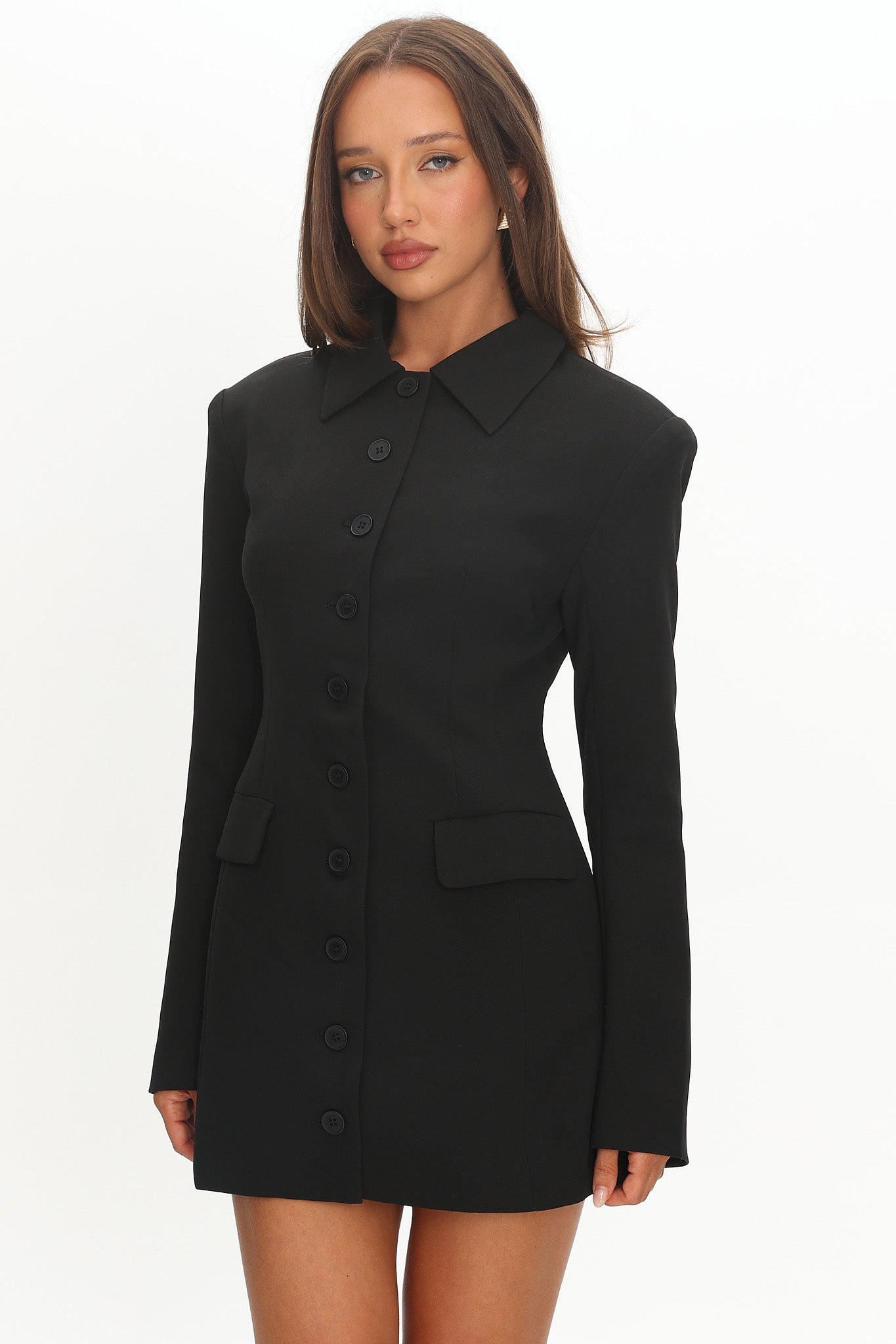 lioness black long sleeve dress Lioness Contour High Neck Long Sleeve Maxi Dress