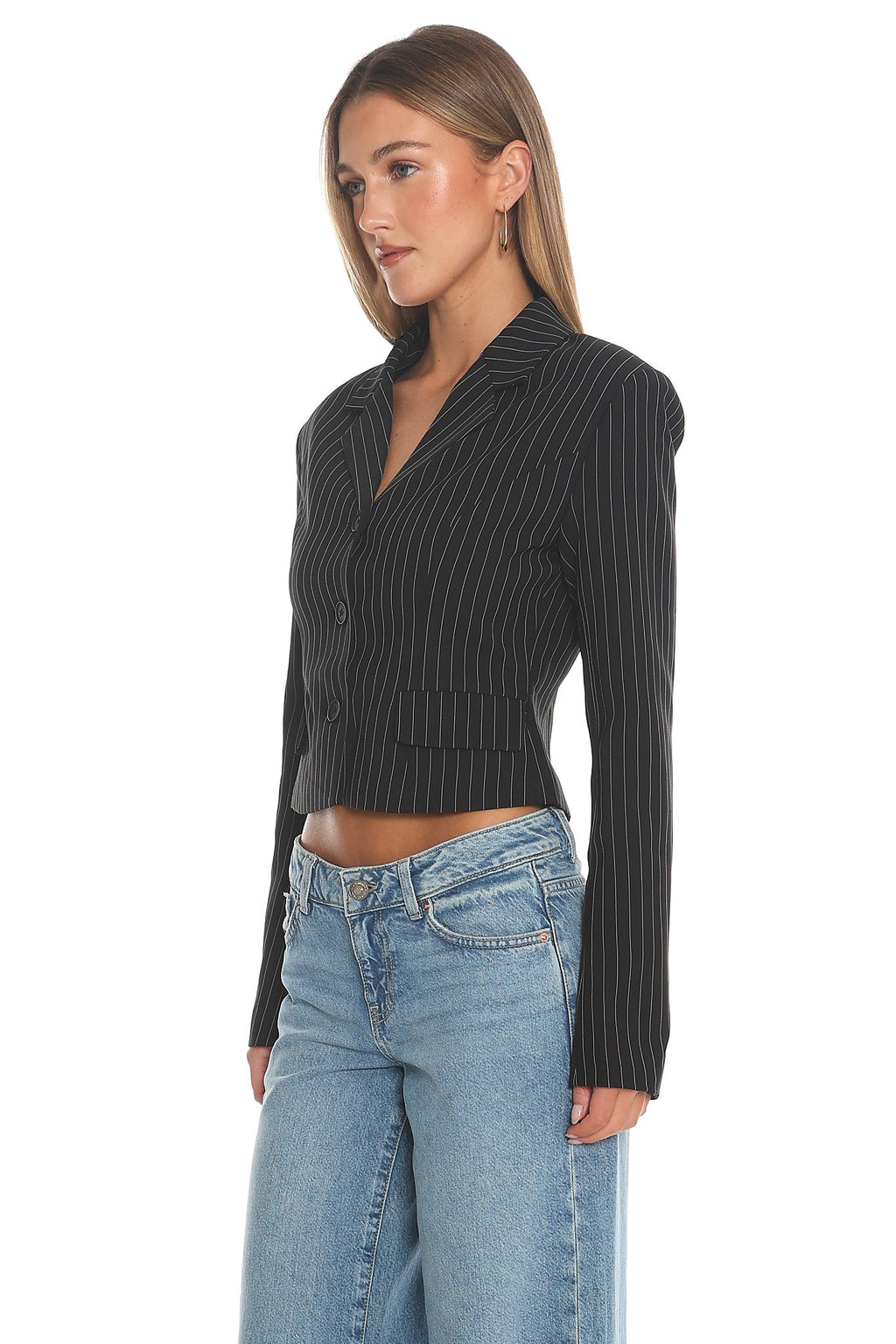 LIONESS Lune Blazer Onyx Pinstripe