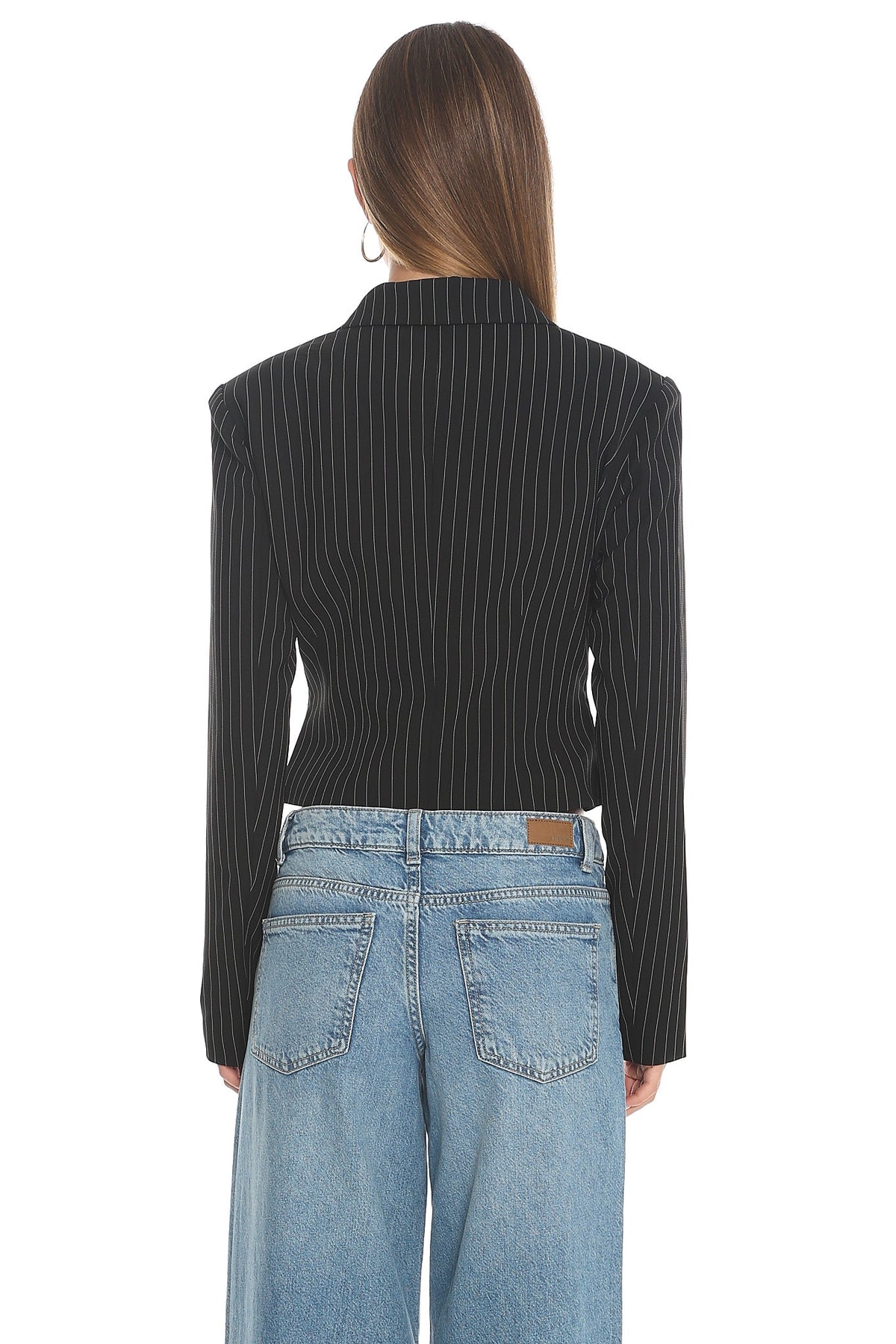 LIONESS Lune Blazer Onyx Pinstripe