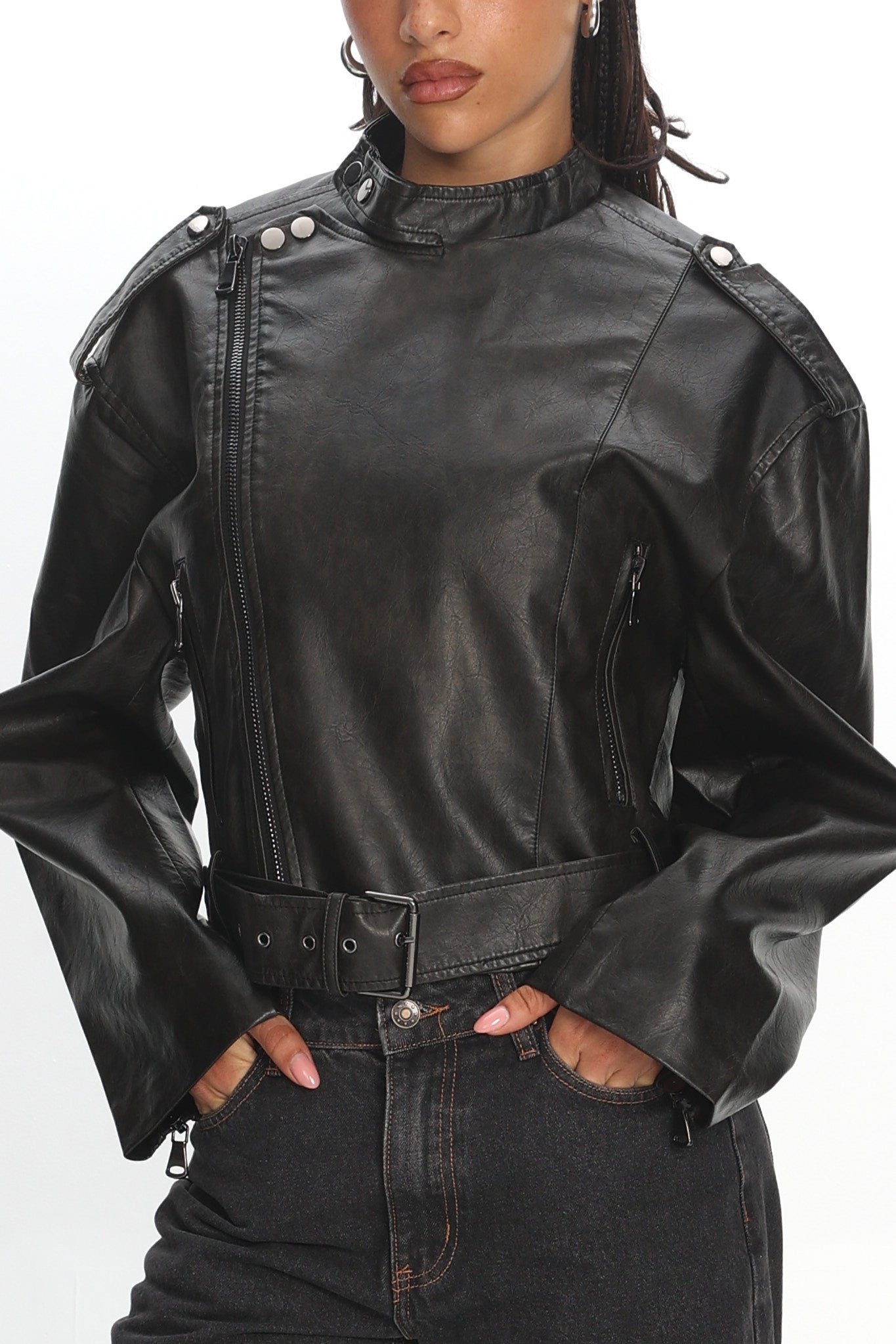 LIONESS Driftwood Bomber Jacket Onyx | Selfie Leslie