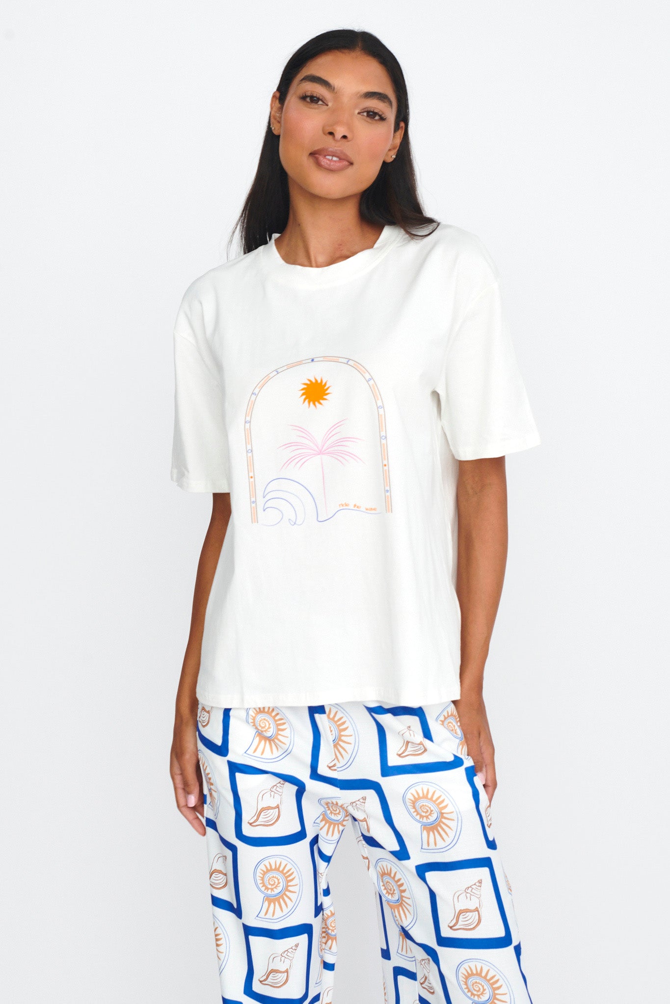 LOST IN LUNAR Ride The Wave Tee White by Selfie Leslie