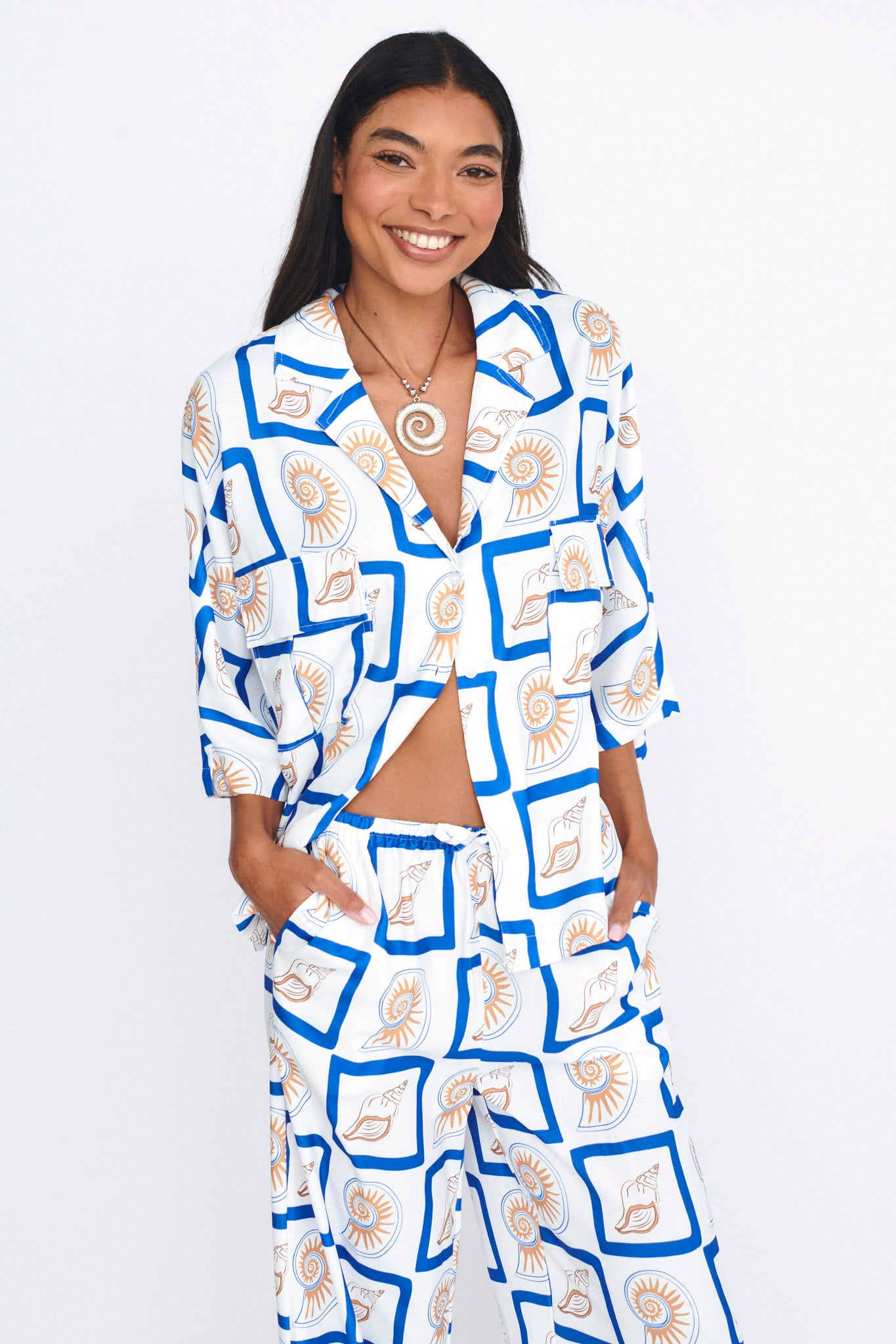 LOST IN LUNAR Sundown Shirt 2.0 Shell Print by Selfie Leslie