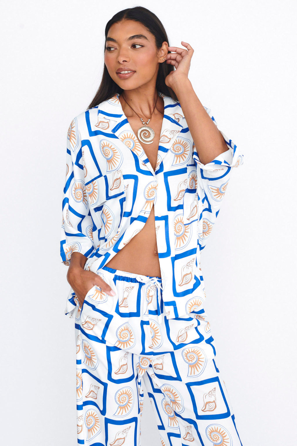 LOST IN LUNAR Sundown Shirt 2.0 Shell Print by Selfie Leslie