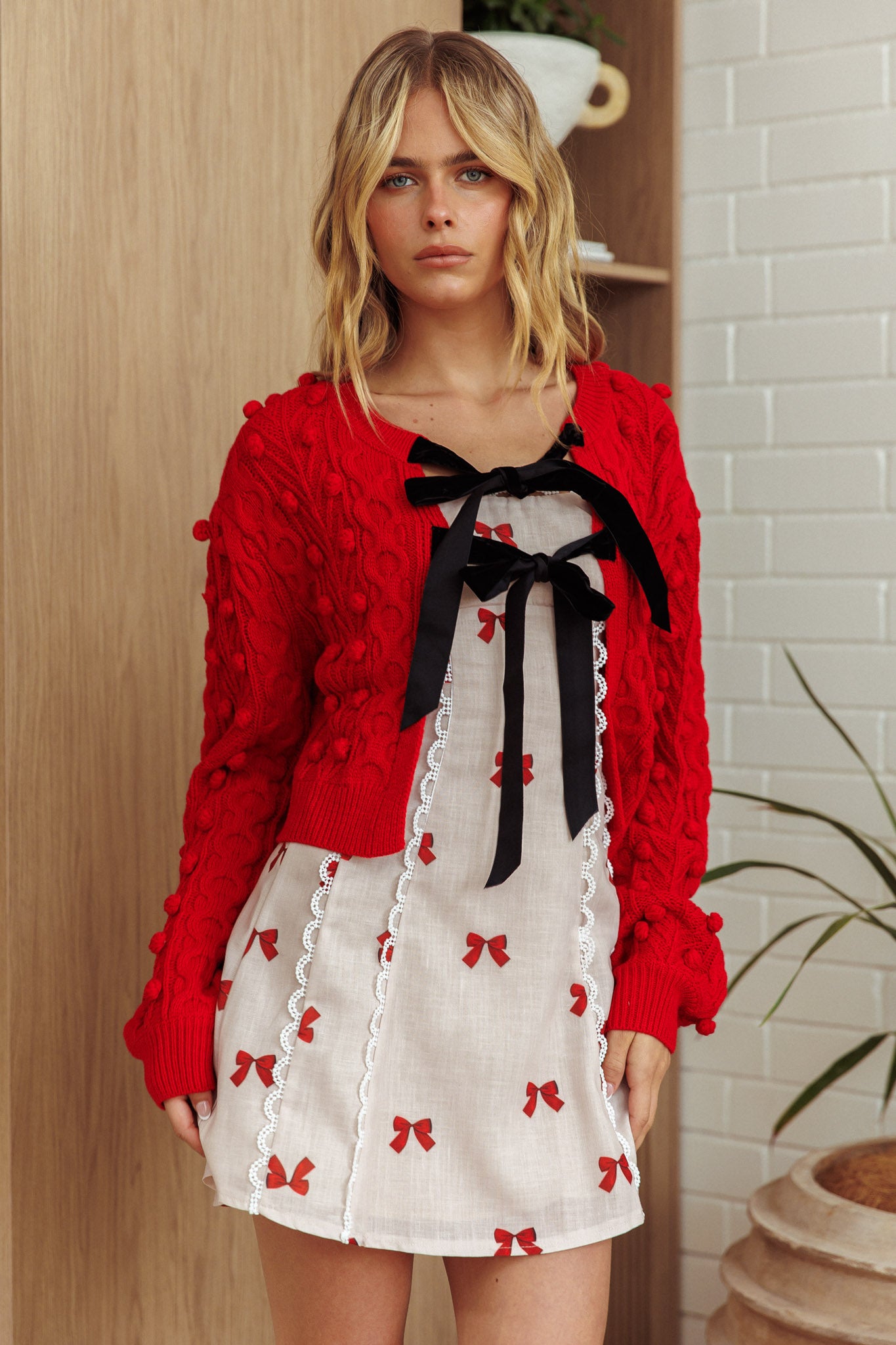 トップス bibiy LILY RIBBON CARDIGAN BIBIY. MADE | LILY RIBBON CARDIGAN GRAY｜Bibiy.