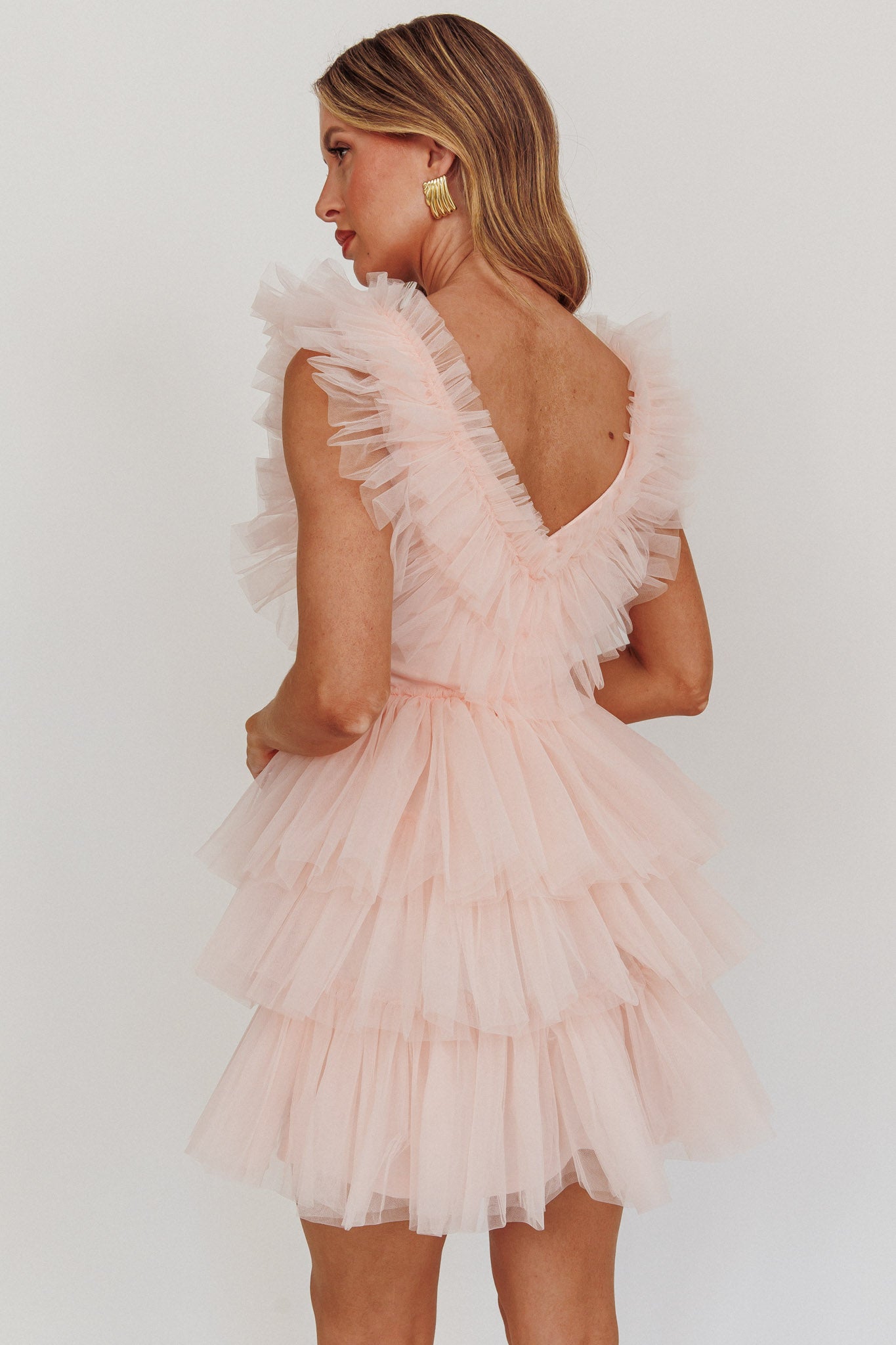 ロージーモンスター/ tulle mini frill puff cut&amp;sew My Beloved Organza Frill Mini Dress Black– Selfie Leslie