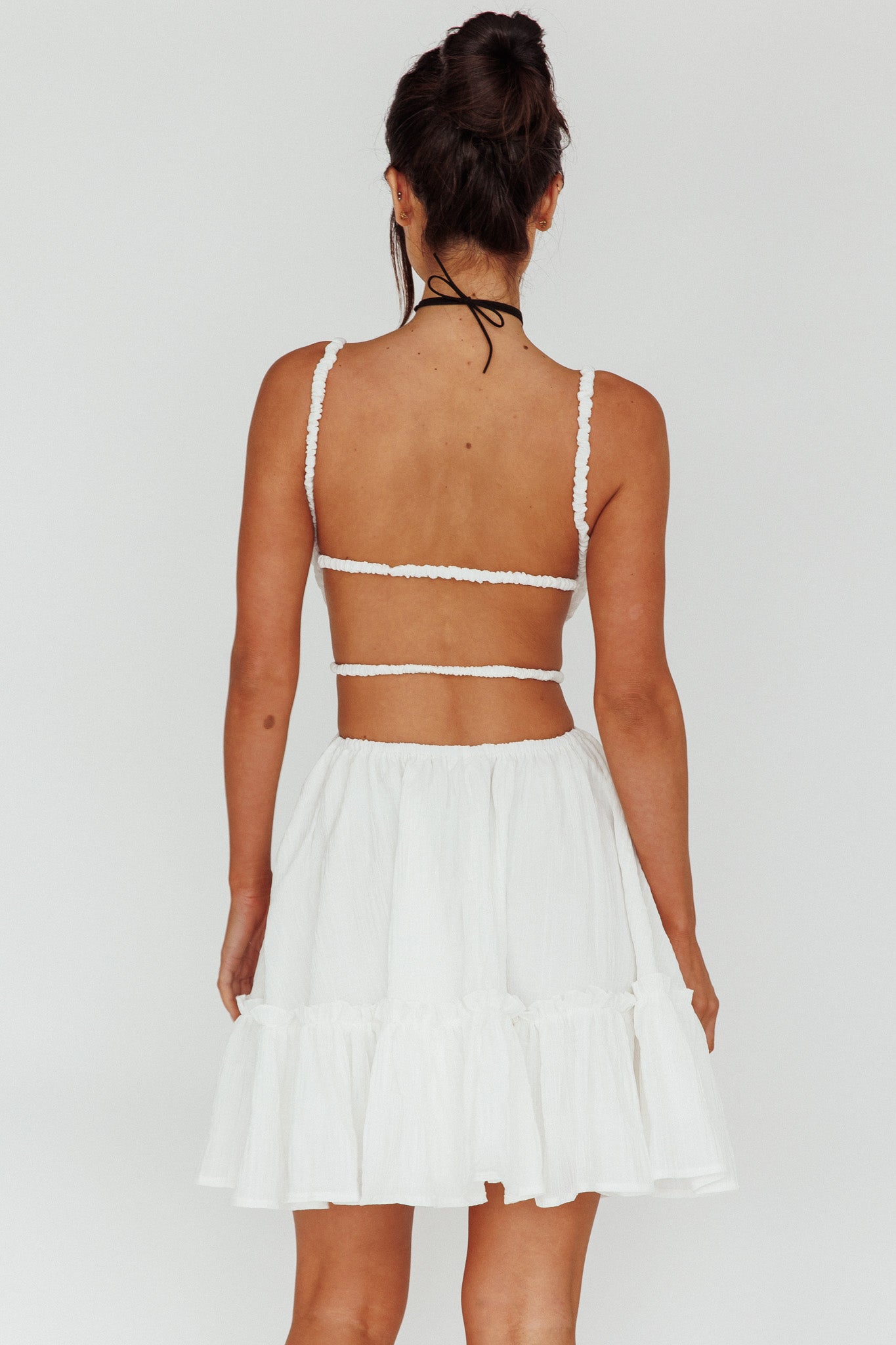 High Flier Open Back Mini Dress White by Selfie Leslie