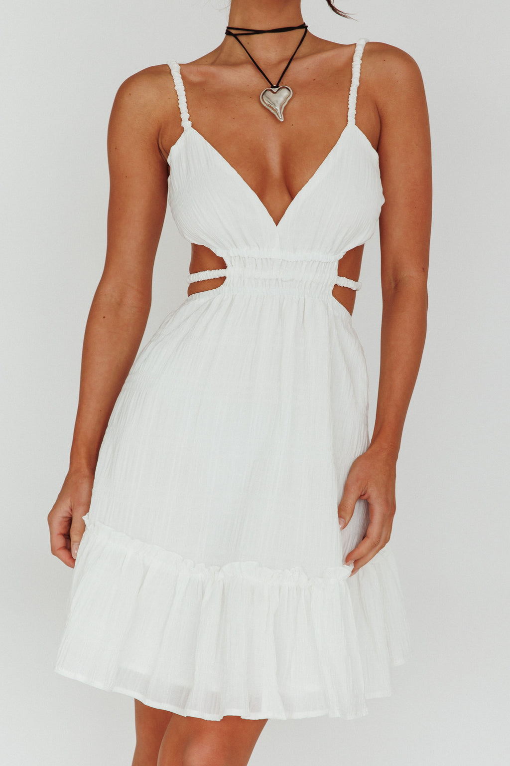 High Flier Open Back Mini Dress White by Selfie Leslie