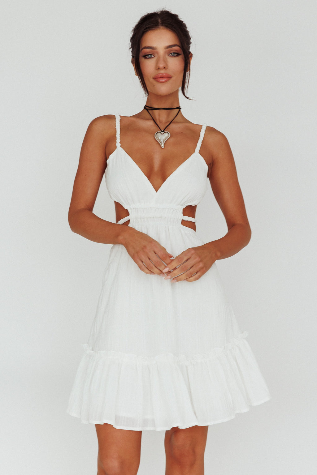 High Flier Open Back Mini Dress White by Selfie Leslie