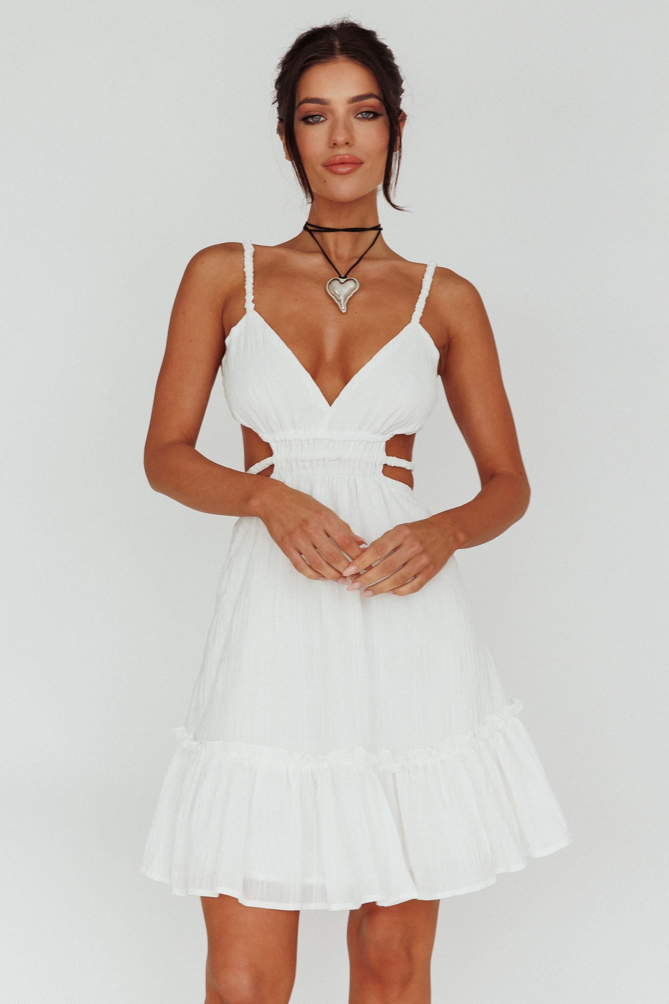 High Flier Open Back Mini Dress White by Selfie Leslie