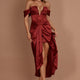 Mariesa Plunging Neckline Dress Red