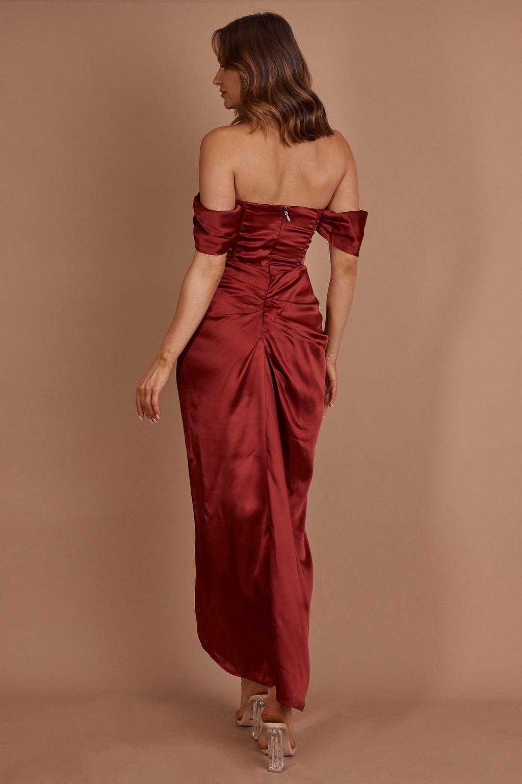 Mariesa Plunging Neckline Dress Red by Selfie Leslie