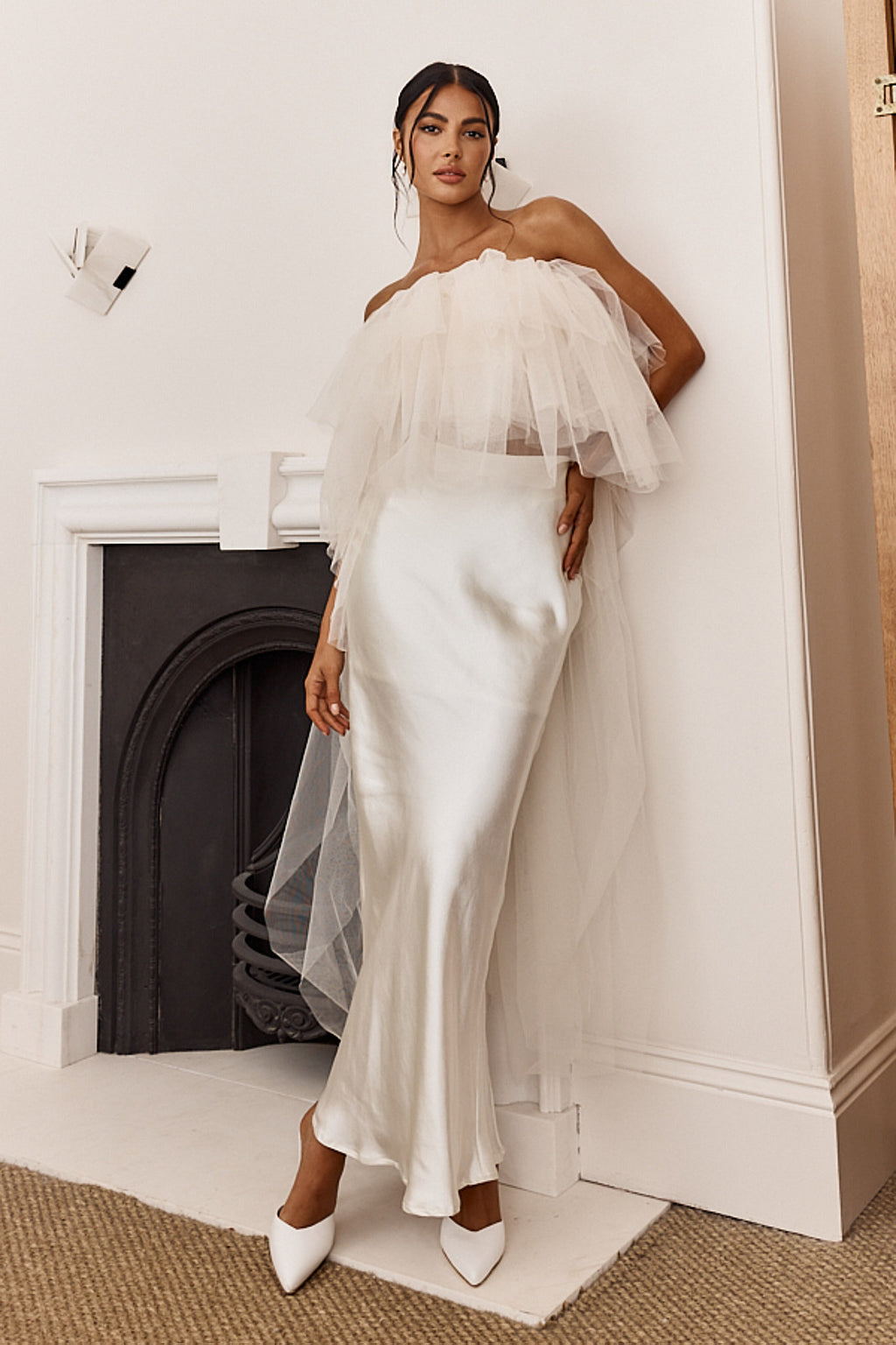 This Is Love Layered Tulle Crop Top Cream by Selfie Leslie