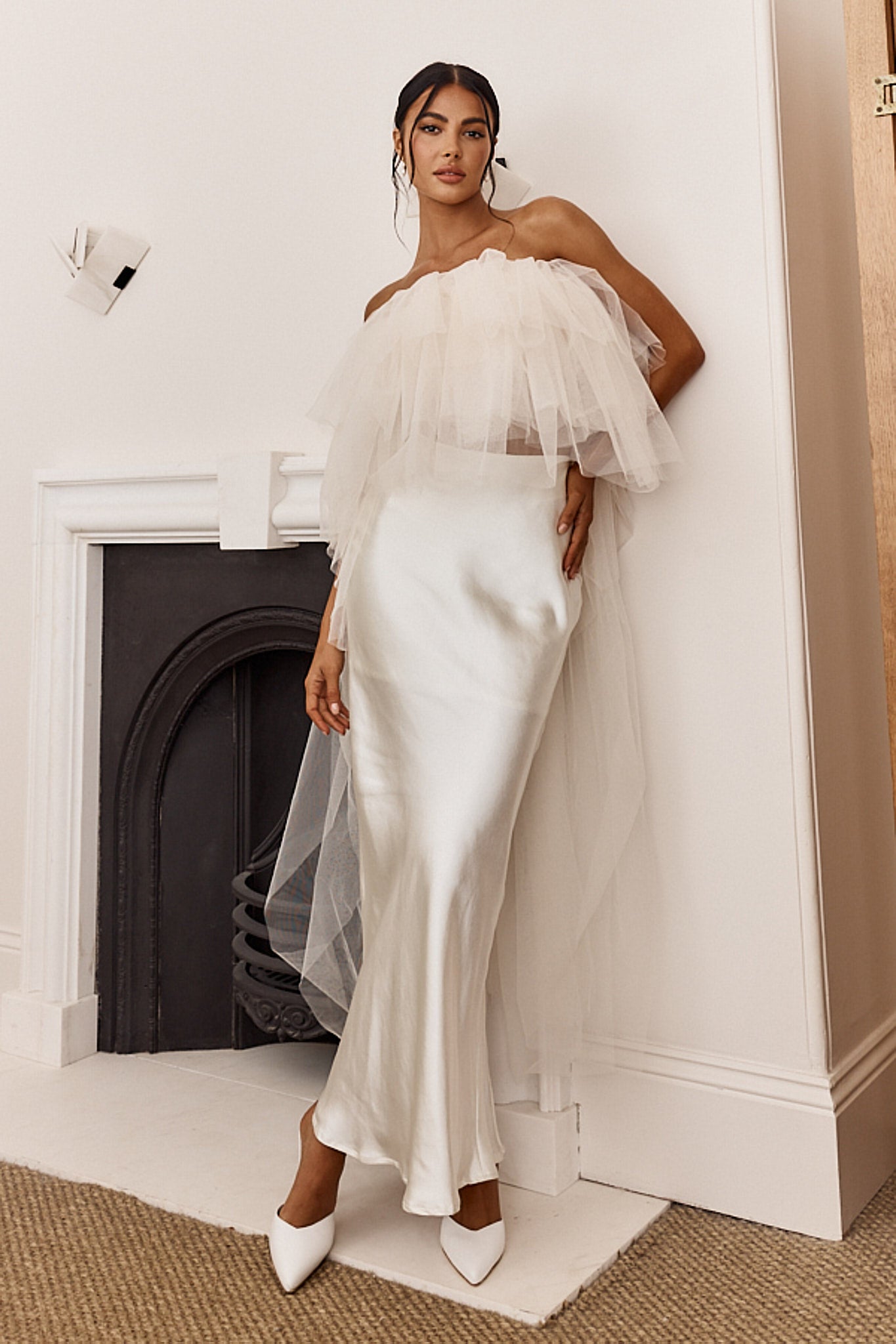This Is Love Layered Tulle Crop Top Cream by Selfie Leslie