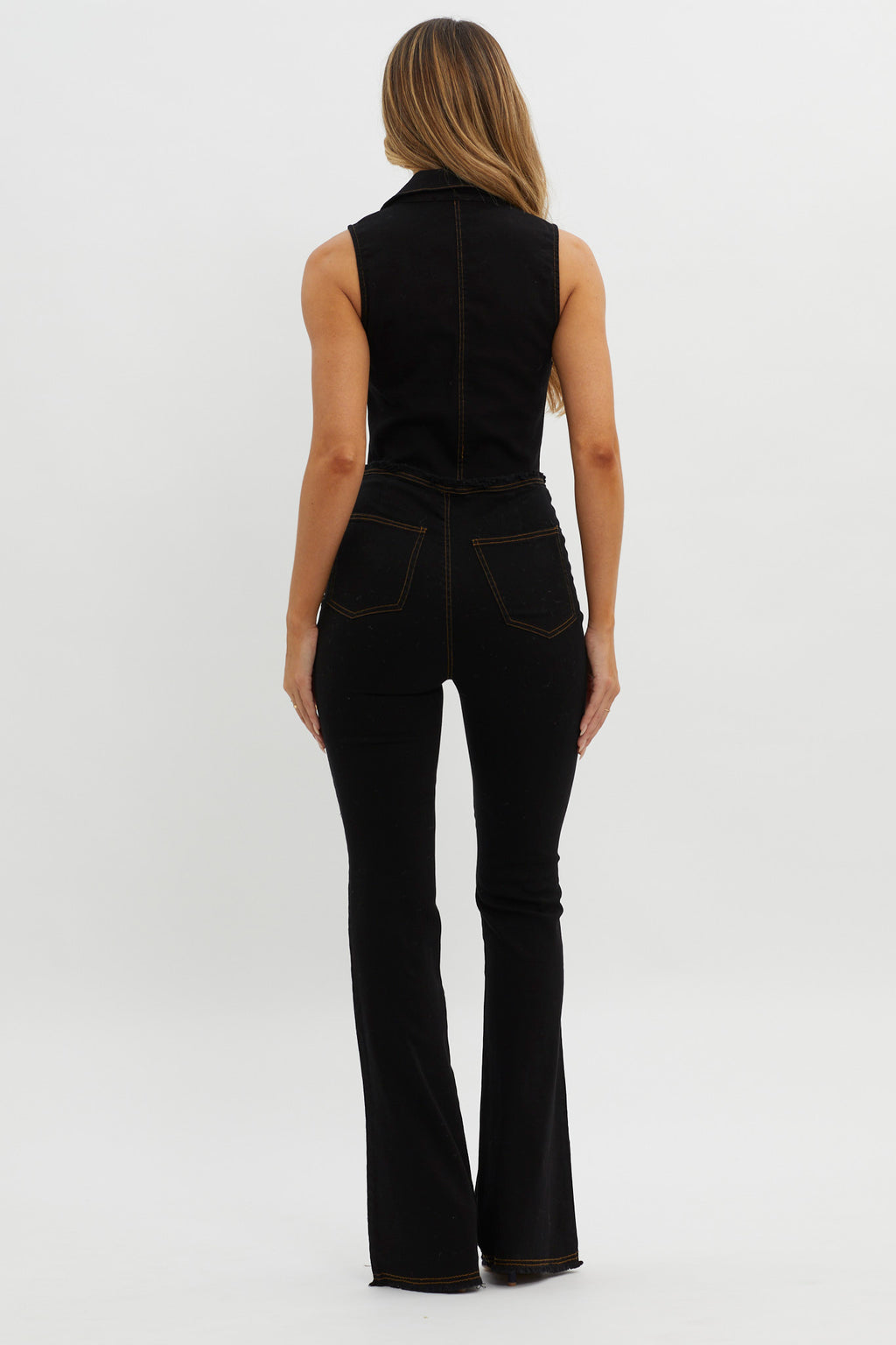 Nikia Raw Edge Flare Pants Black by Selfie Leslie