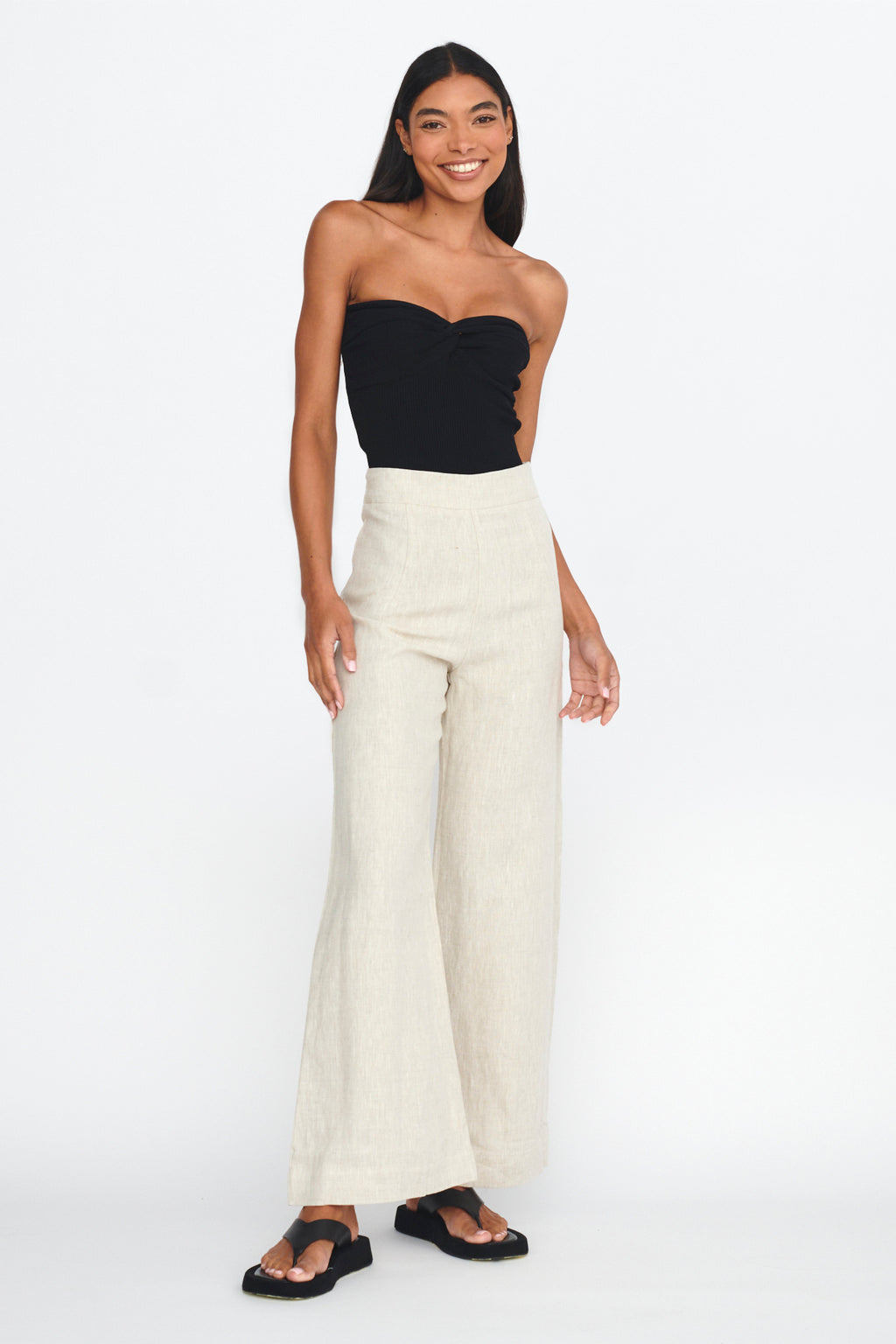 Teagan Strapless Ribbed Knit Top Black by Selfie Leslie