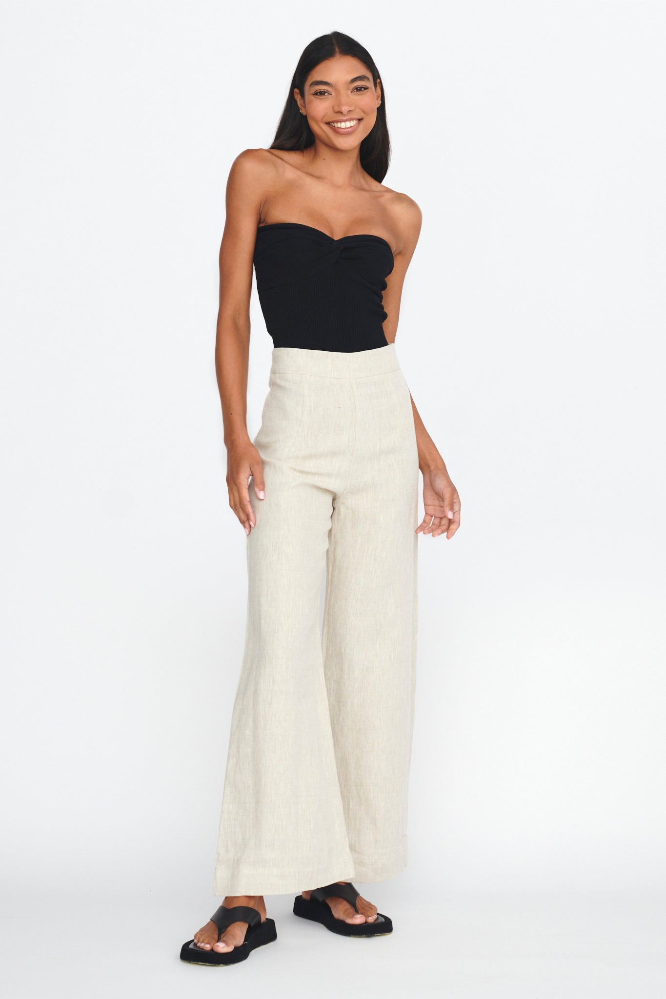 Teagan Strapless Ribbed Knit Top Black by Selfie Leslie
