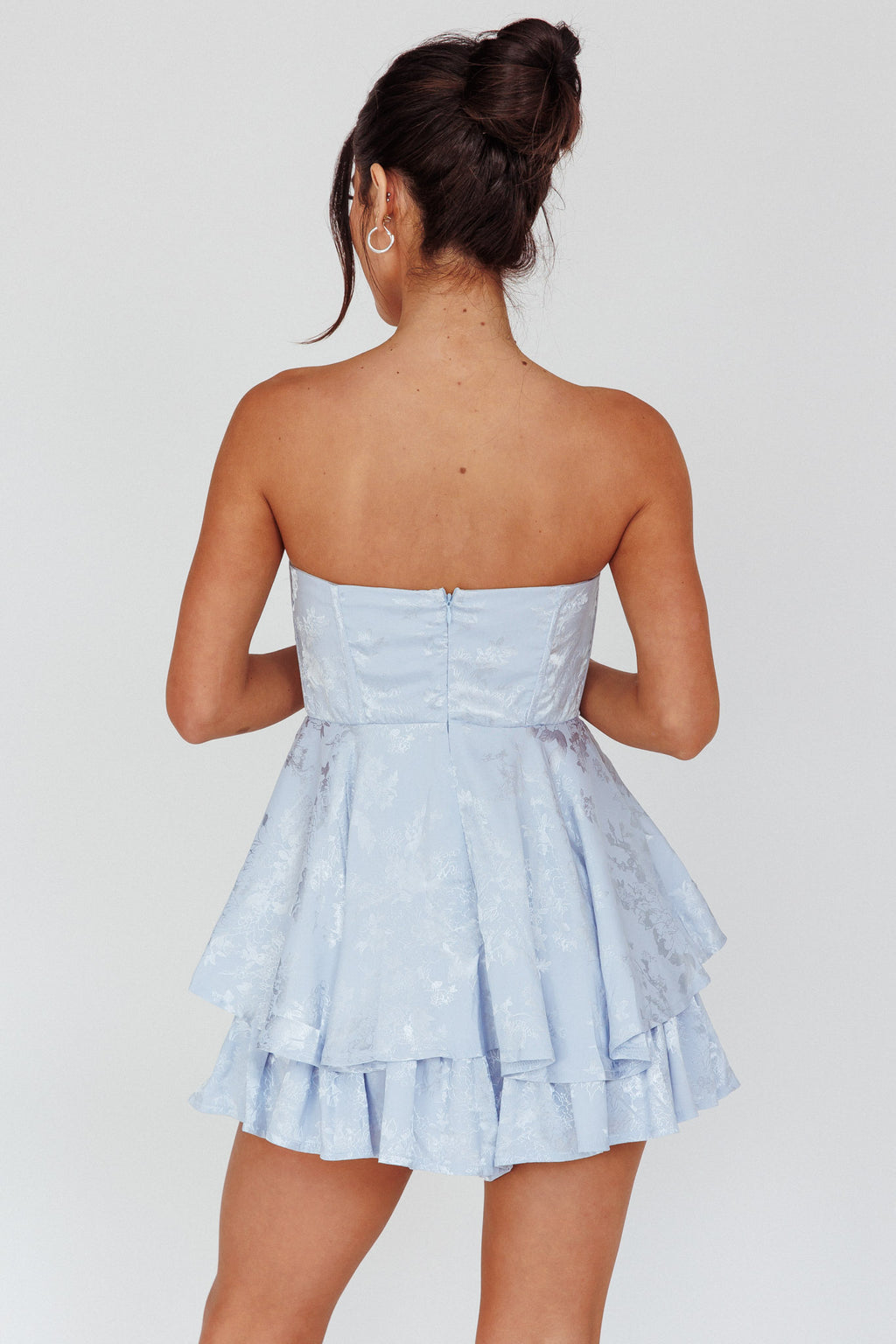 Angel Sky Gathered Bust Romper Dust Blue by Selfie Leslie