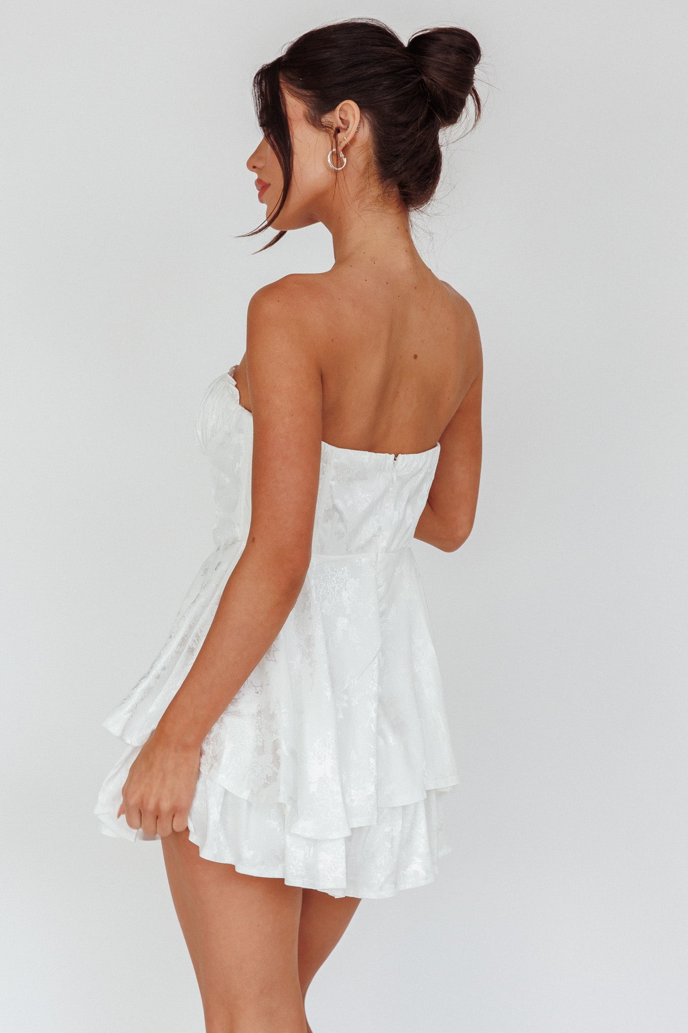 Angel Sky Gathered Bust Romper Ivory by Selfie Leslie