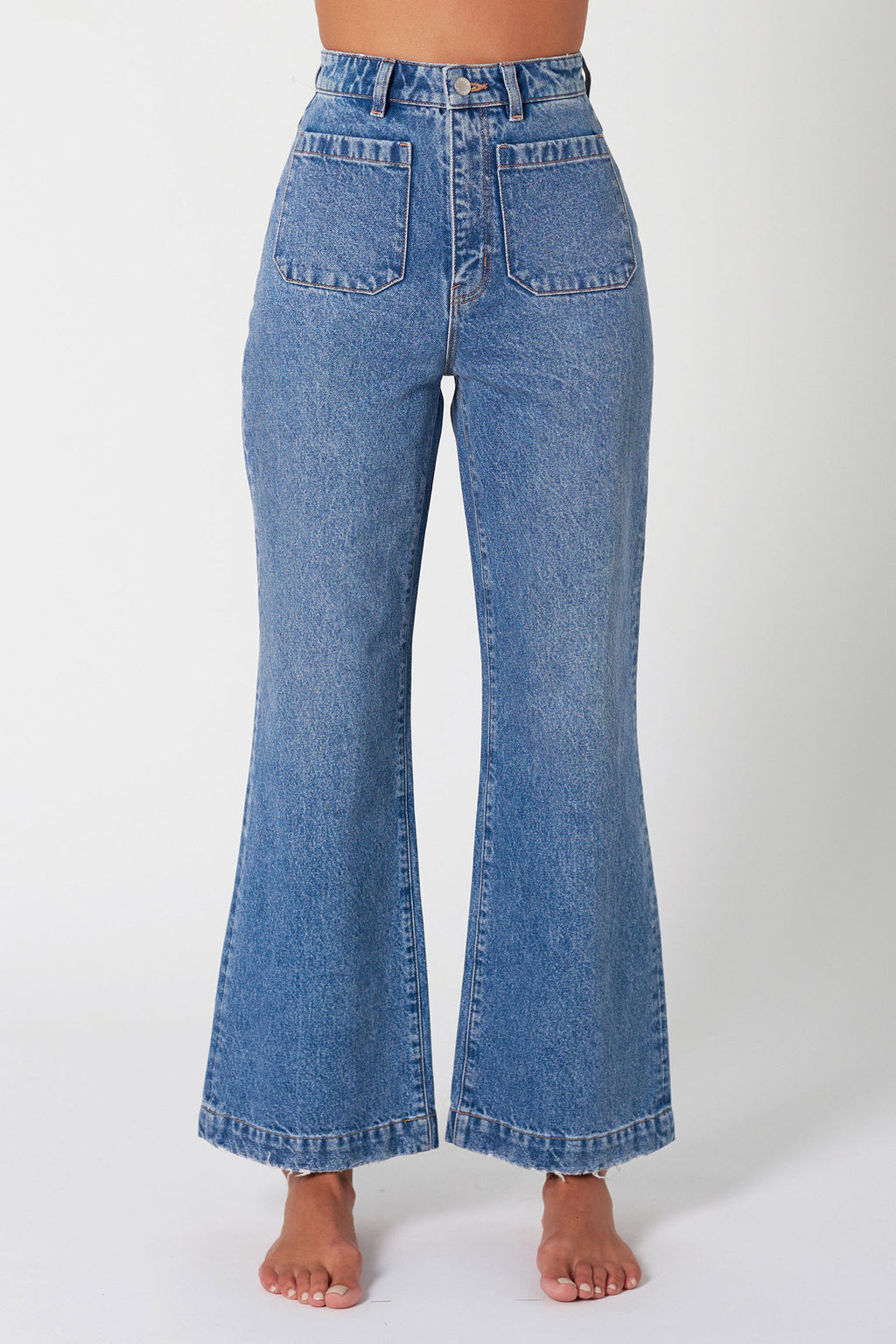 Rolla's Sailor Jean Janet Recycled Mid Vintage Blue by Selfie Leslie